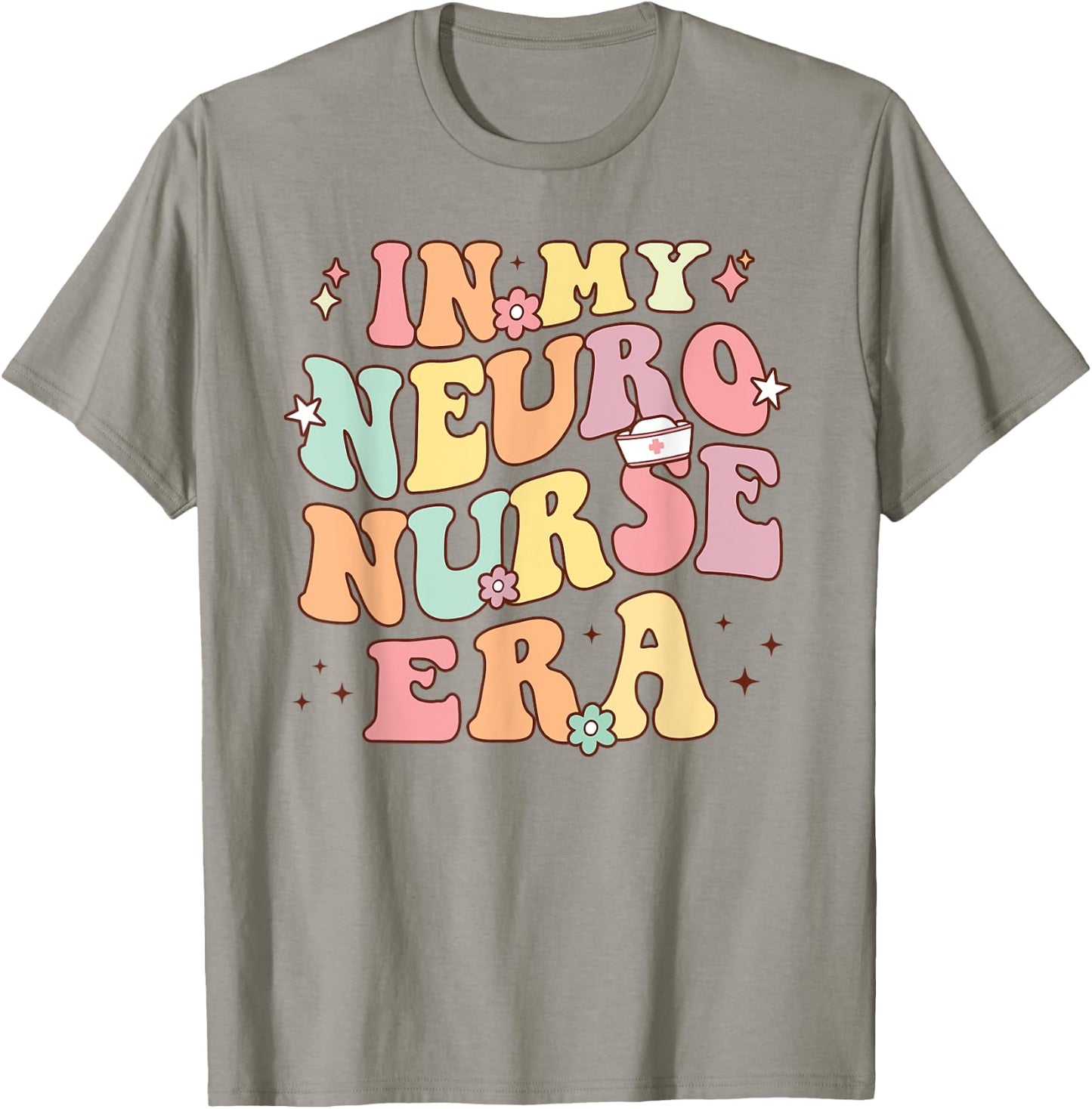 In My Neuro Nurse Era Retro Neuroscience Neurology Nursing T-Shirt - T-Shirt | Sand