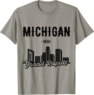 Grand Rapids Michigan Skyline T-Shirt - T-Shirt | Sand