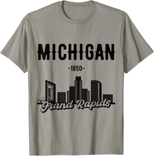 Grand Rapids Michigan Skyline T-Shirt - T-Shirt | Sand