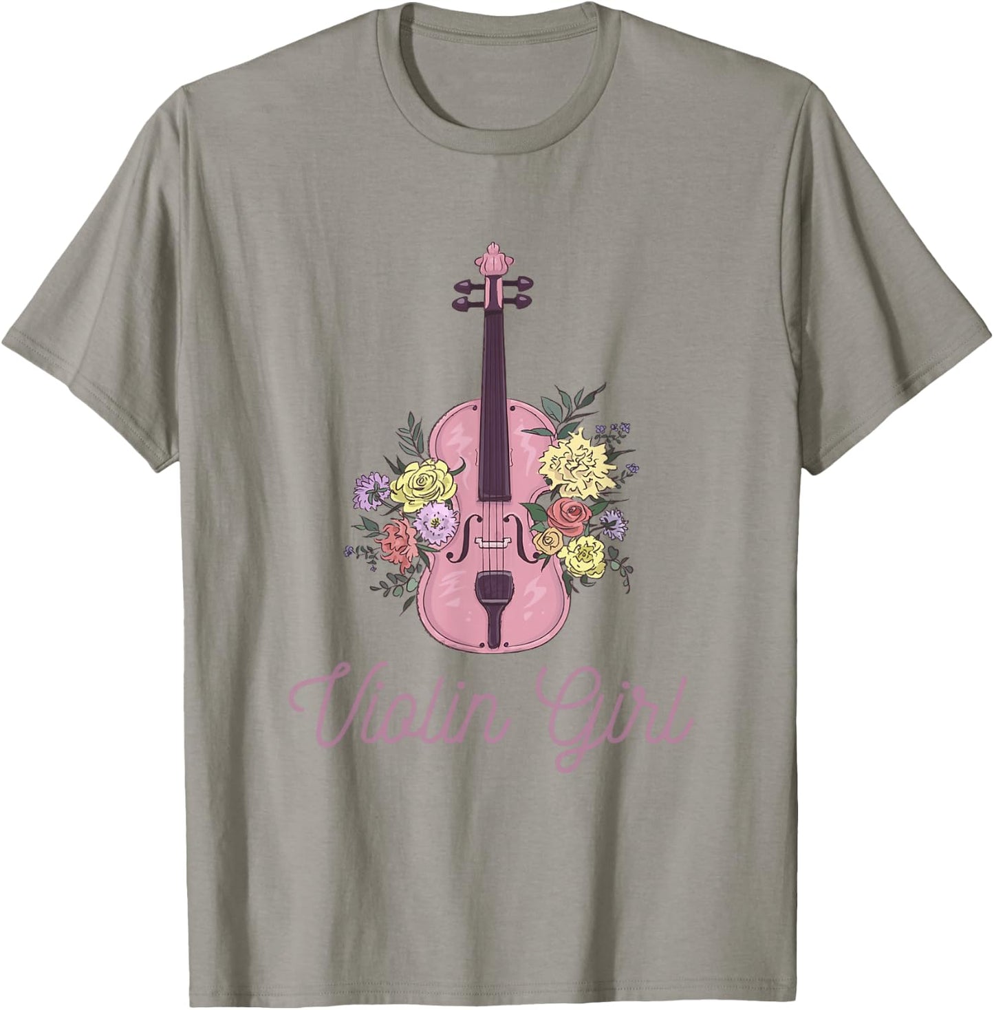 Violin with Flowers Accessory Violin Girl T-Shirt - T-Shirt | Sand