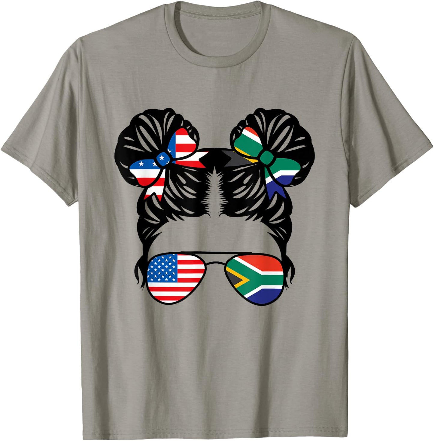 Half American South African Girl USA Africa Flag Patriot T-Shirt - T-Shirt | Sand