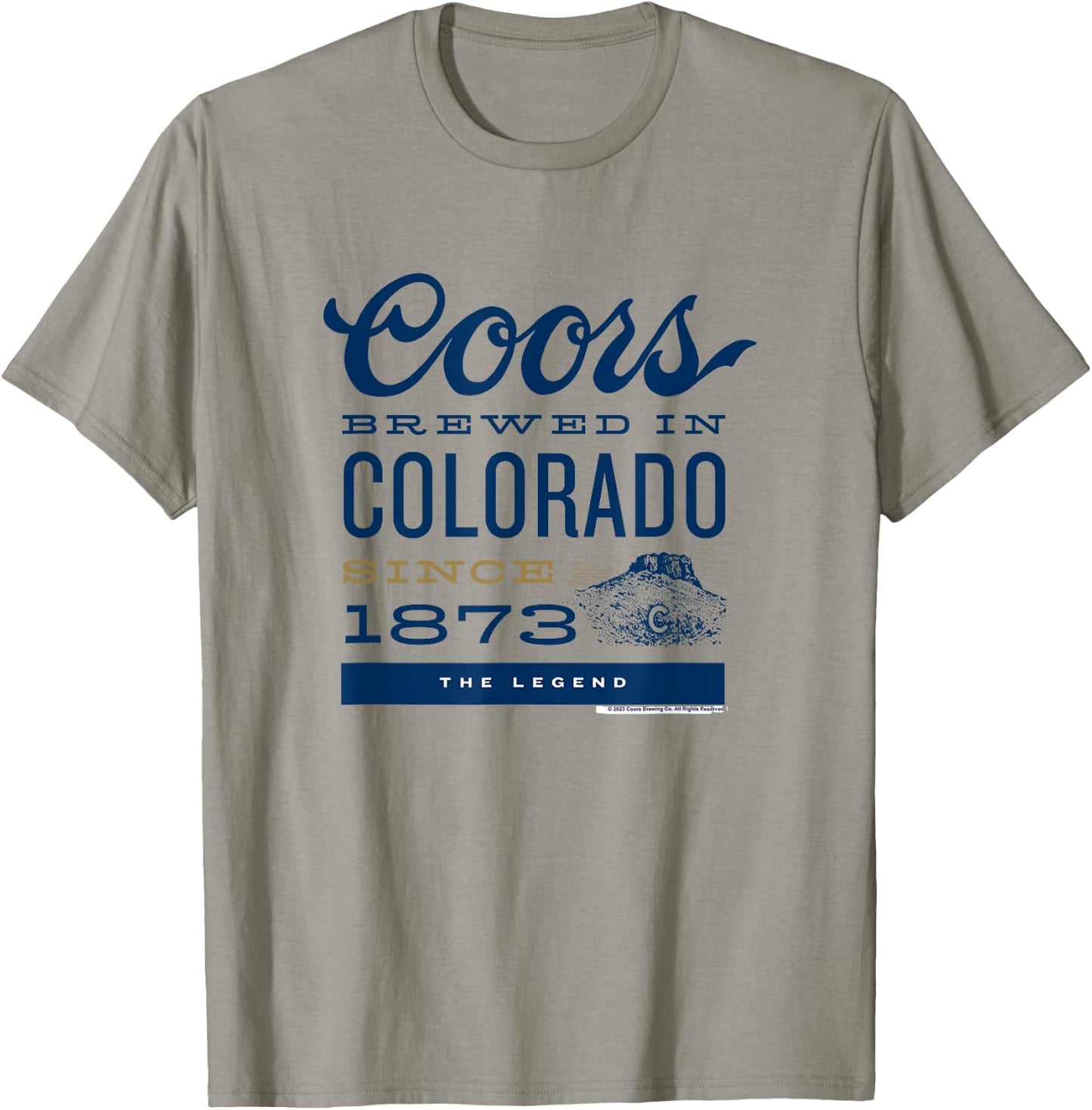 Coors Brewing Company Coors Brewed In Colorado Retro Poster T-Shirt - T-Shirt | Sand