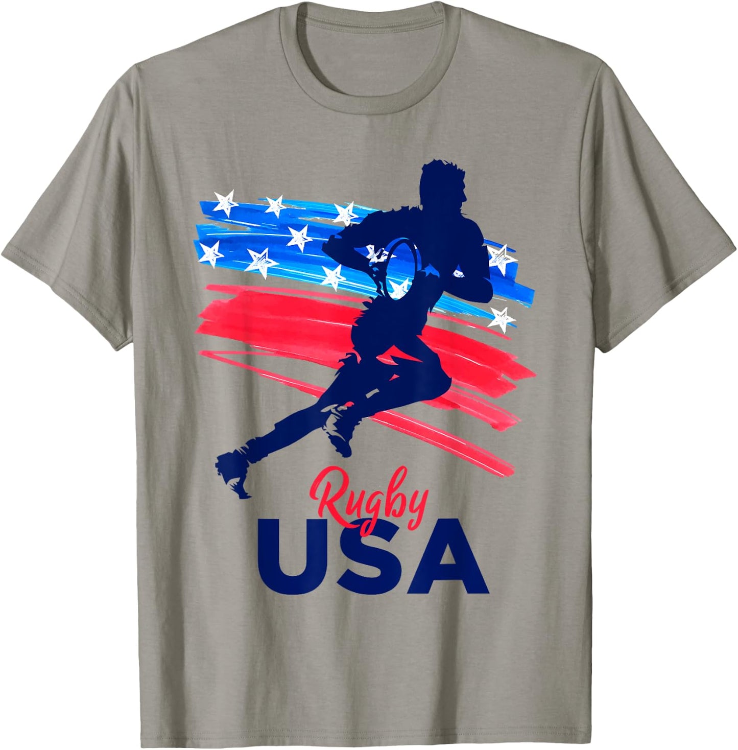 Rugby Football Support the Team Rugby Player USA Flag T-Shirt - T-Shirt | Sand