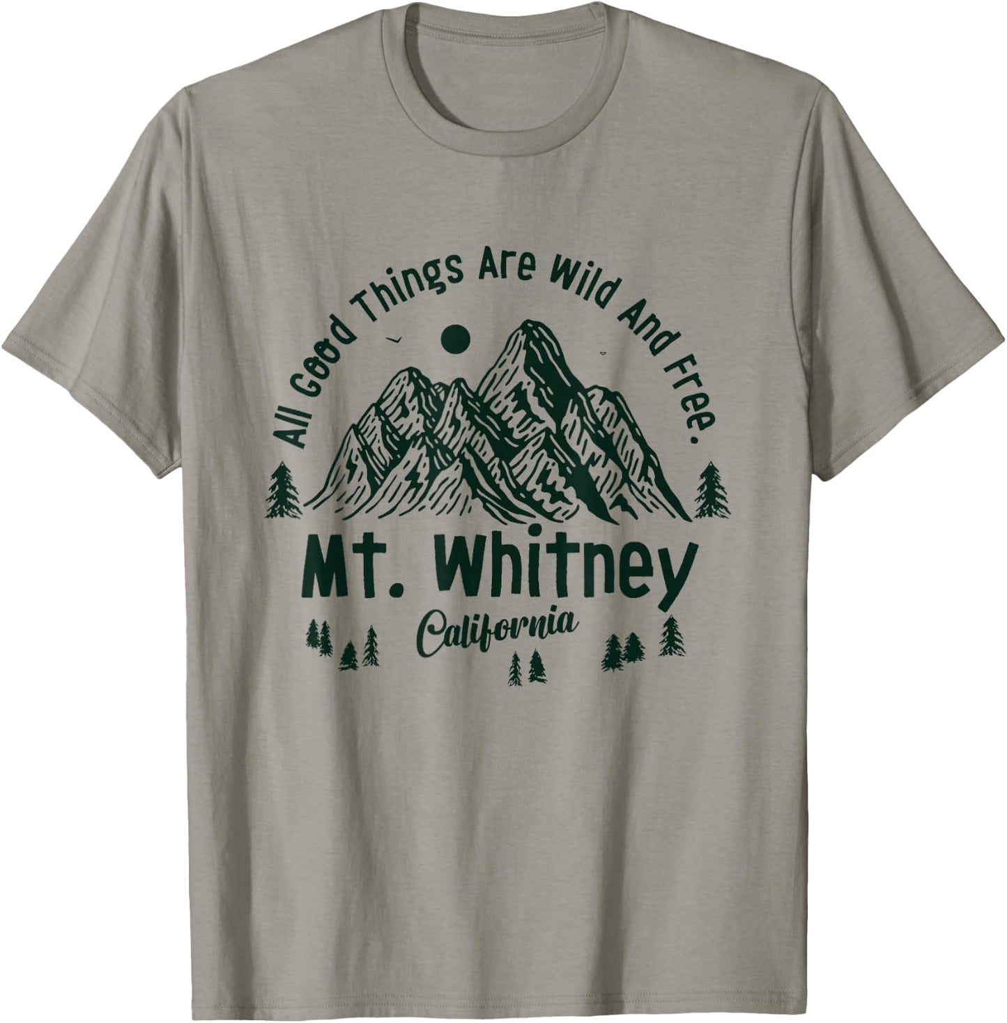 Mt. Whitney Mountains California Hiking Outdoors Vintage T-Shirt - T-Shirt | Sand
