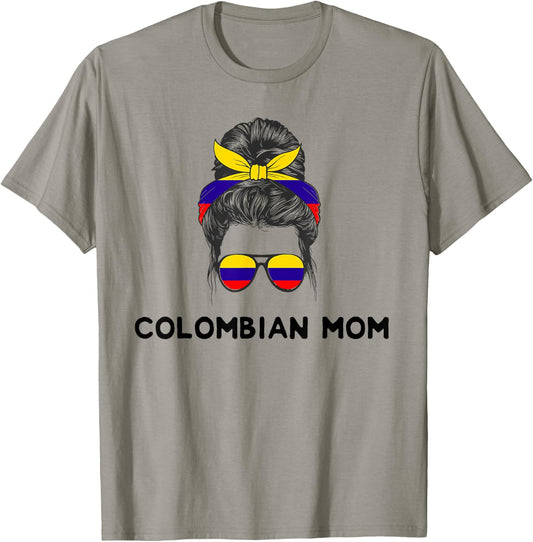 Proud Colombian Flag Camiseta DNA Colombiana Girl Women Mom T-Shirt - T-Shirt | Sand
