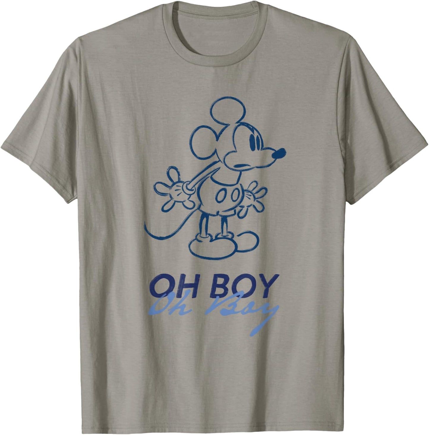 Disney Mickey Mouse Oh Boy Oh Boy Retro Vintage Lineart T-Shirt - T-Shirt | Sand