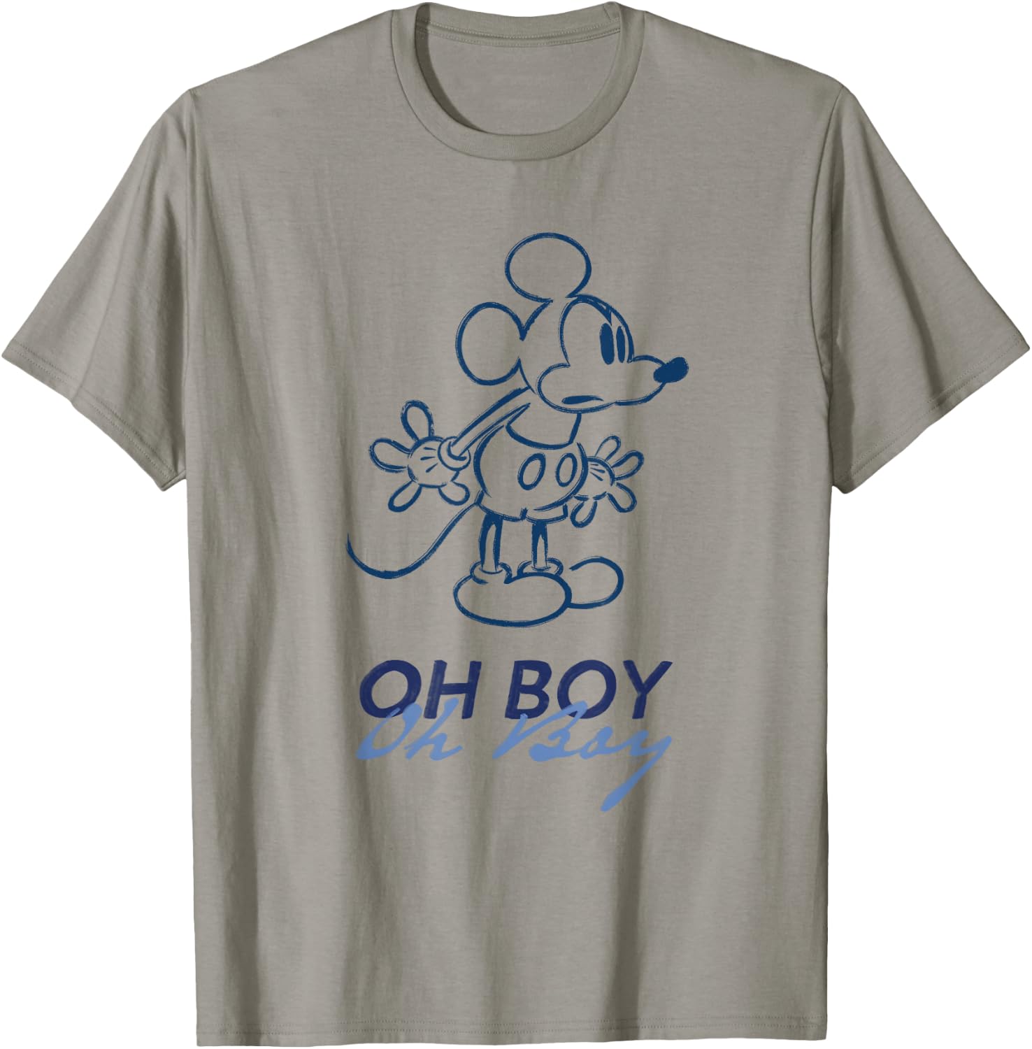 Disney Mickey Mouse Oh Boy Oh Boy Retro Vintage Lineart T-Shirt - T-Shirt | Sand