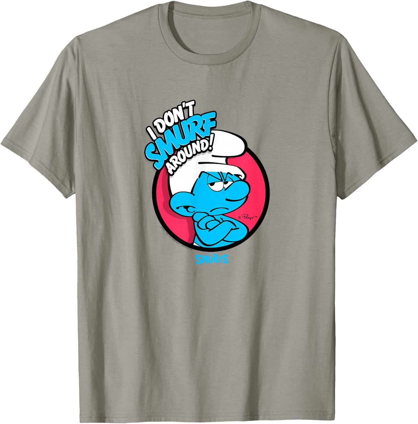 The Smurfs I Don't Smurf Around Retro Cartoon T-Shirt - T-Shirt | Sand