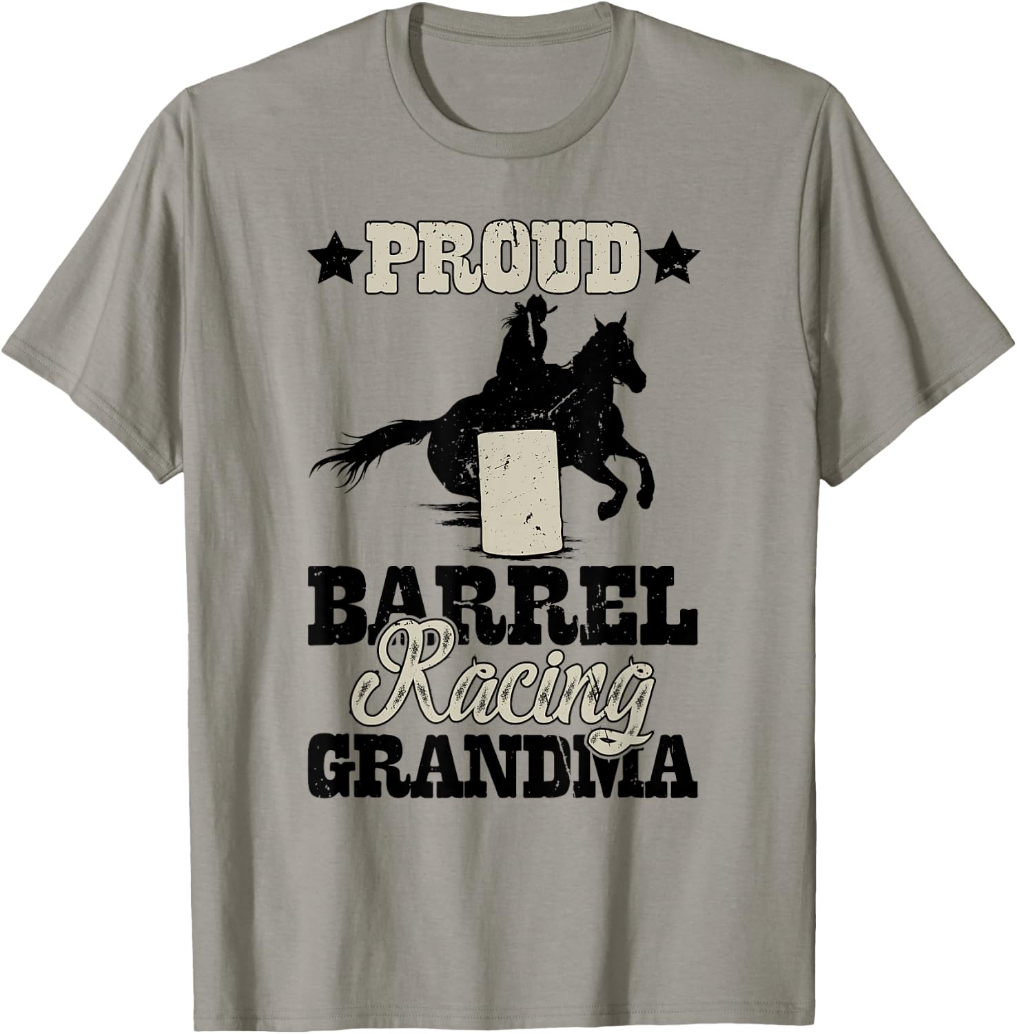 Proud Barrel Racer Grandma Barrel Racing Grandma T-Shirt - T-Shirt | Sand