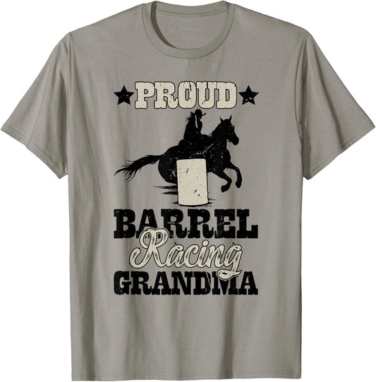 Proud Barrel Racer Grandma Barrel Racing Grandma T-Shirt - T-Shirt | Sand