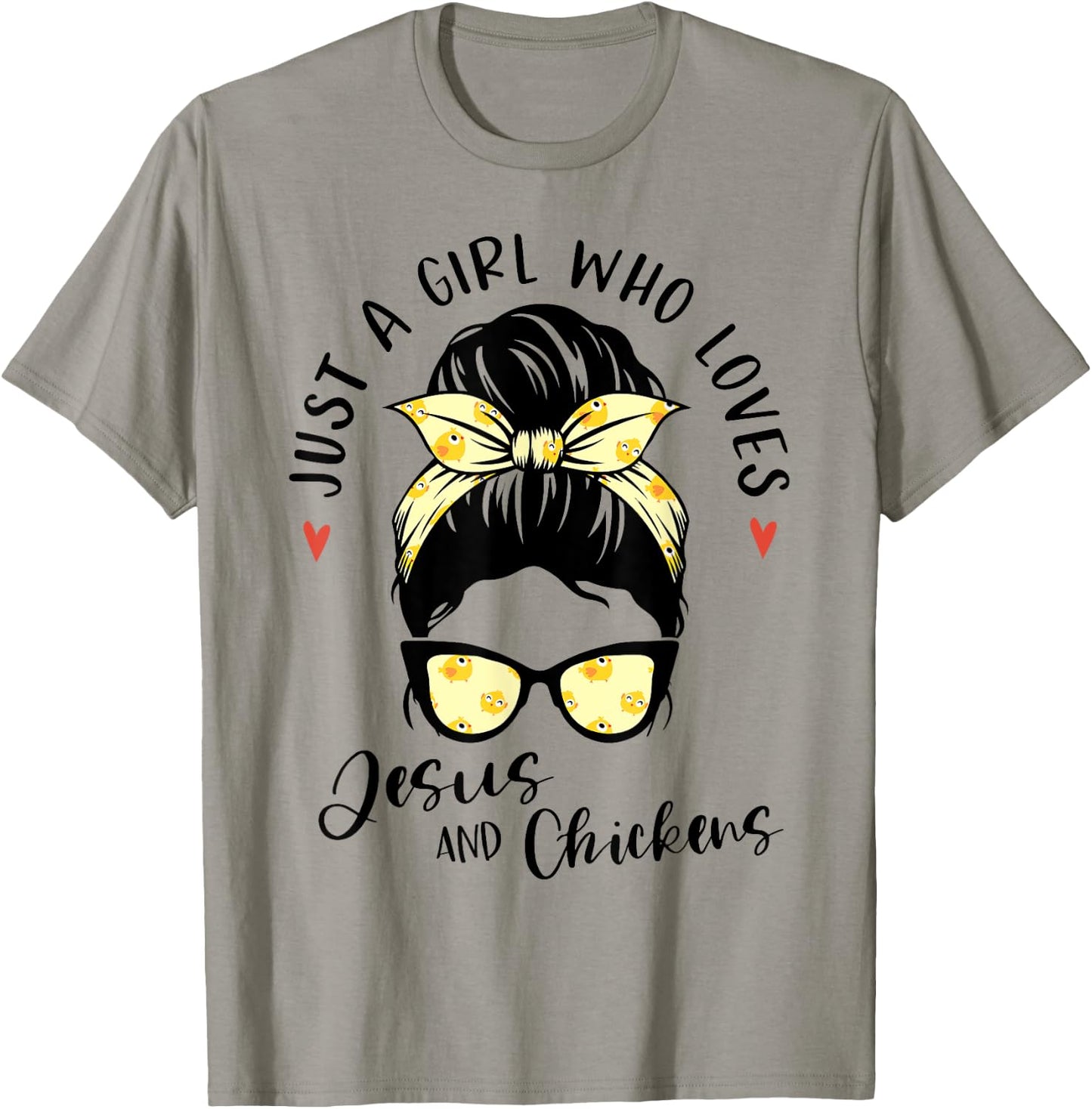 Just A Girl Who Loves Jesus And Chickens Gift Poultry Farmer T-Shirt - T-Shirt | Sand