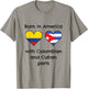 Born In America With Colombian and Cuban Parts Funny Flags T-Shirt - T-Shirt | Sand