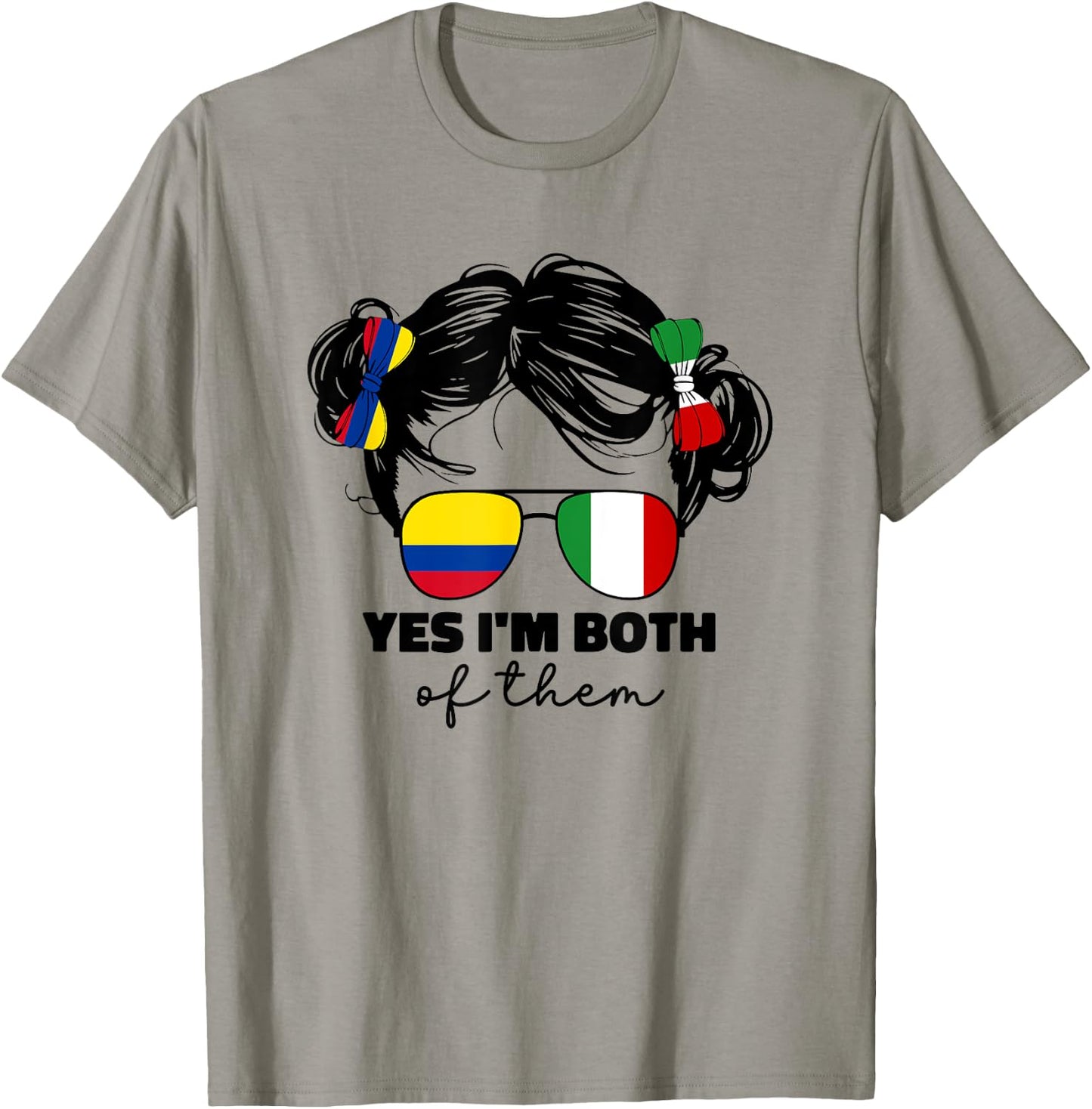 Half Italian And Colombian Colombia Italy Flag Kids Girl T-Shirt - T-Shirt | Sand