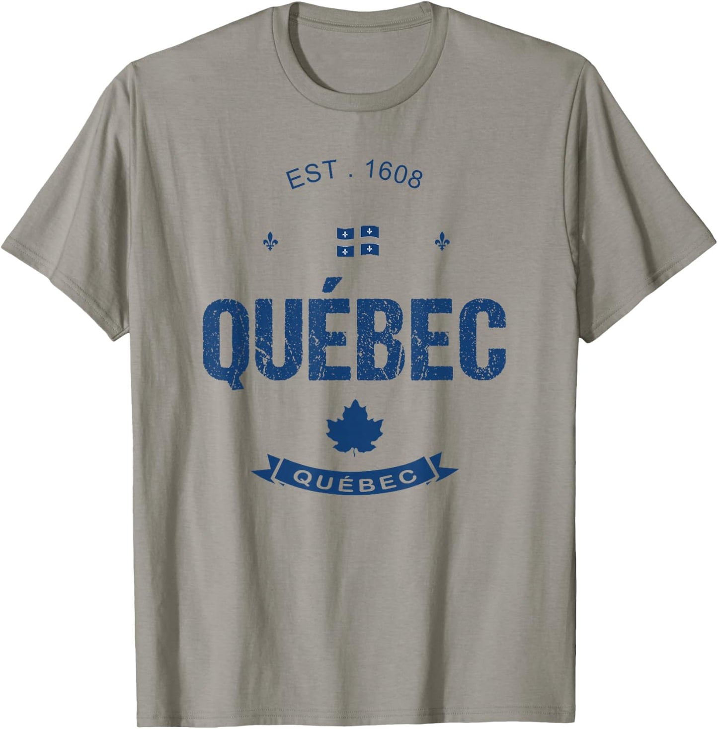 Holiday Vacation Quebec Travel Souvenirs Designs Quebec City Flag - Men's Classic Fit Short Sleeve - White - Small T-Shirt - T-Shirt | Sand