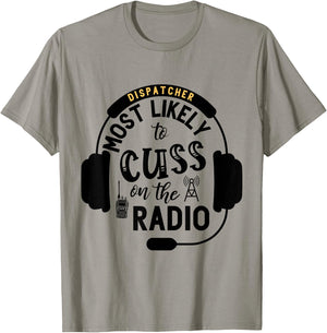 Funny 911 Dispatcher Gifts Police Dispatch Thin Gold Line T-Shirt - T-Shirt | Sand