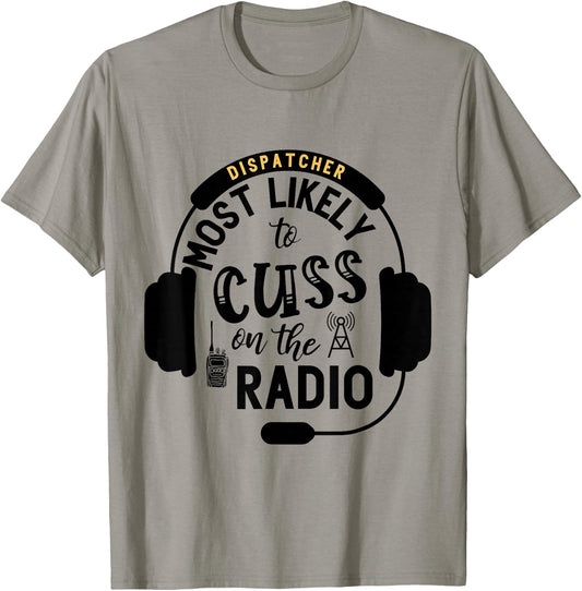 Funny 911 Dispatcher Gifts Police Dispatch Thin Gold Line T-Shirt - T-Shirt | Sand