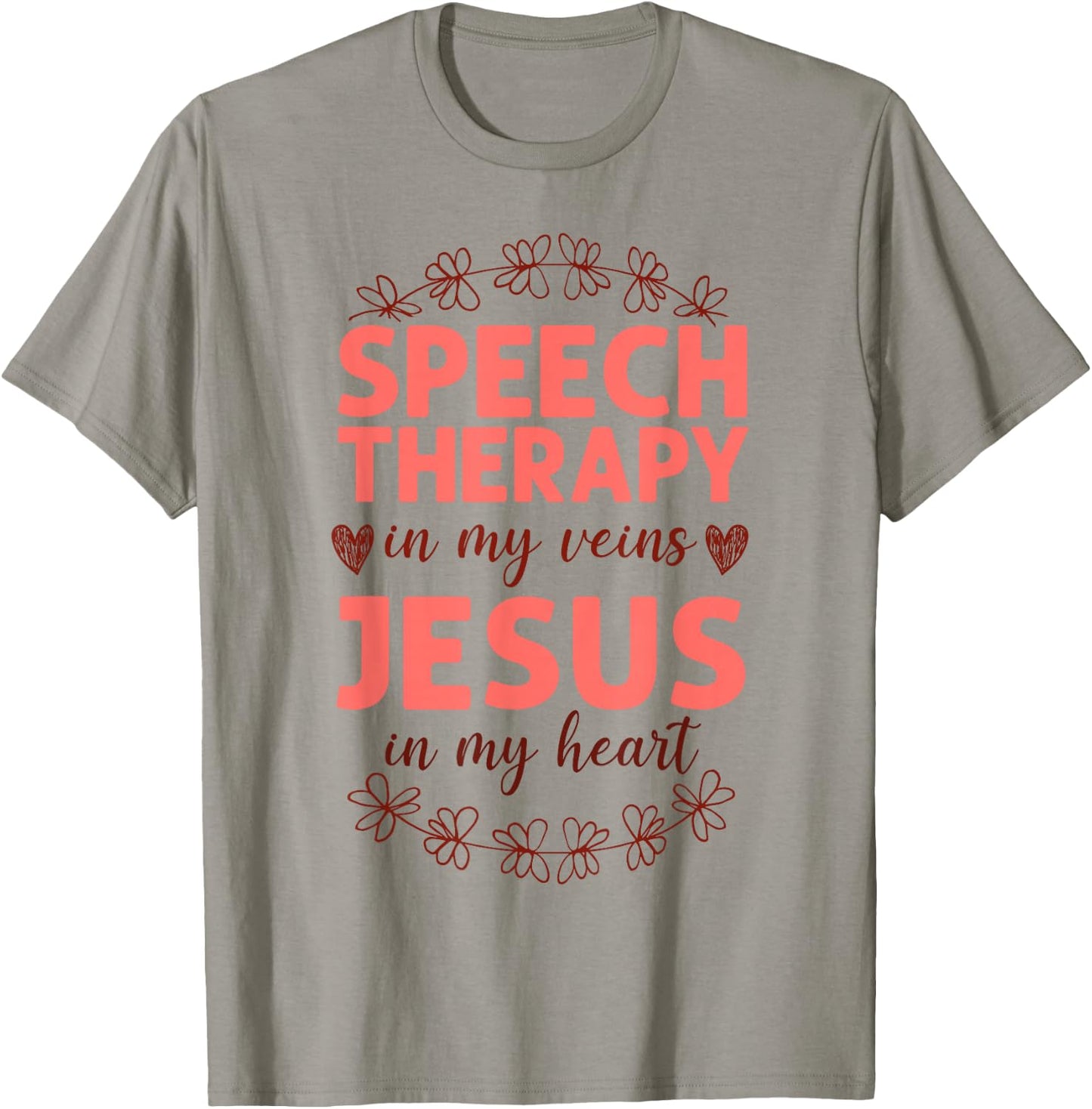 Speech Therapist Therapy Assistant SLP Faith Jesus Christian T-Shirt - T-Shirt | Sand