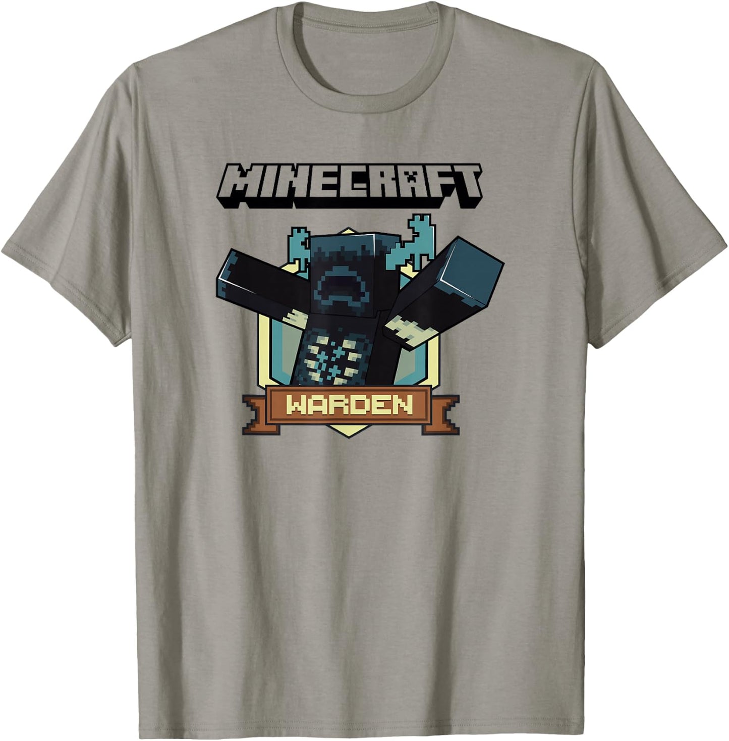 Minecraft Sculk Shriekers Hostile Mob Warden Badge T-Shirt - T-Shirt | Sand