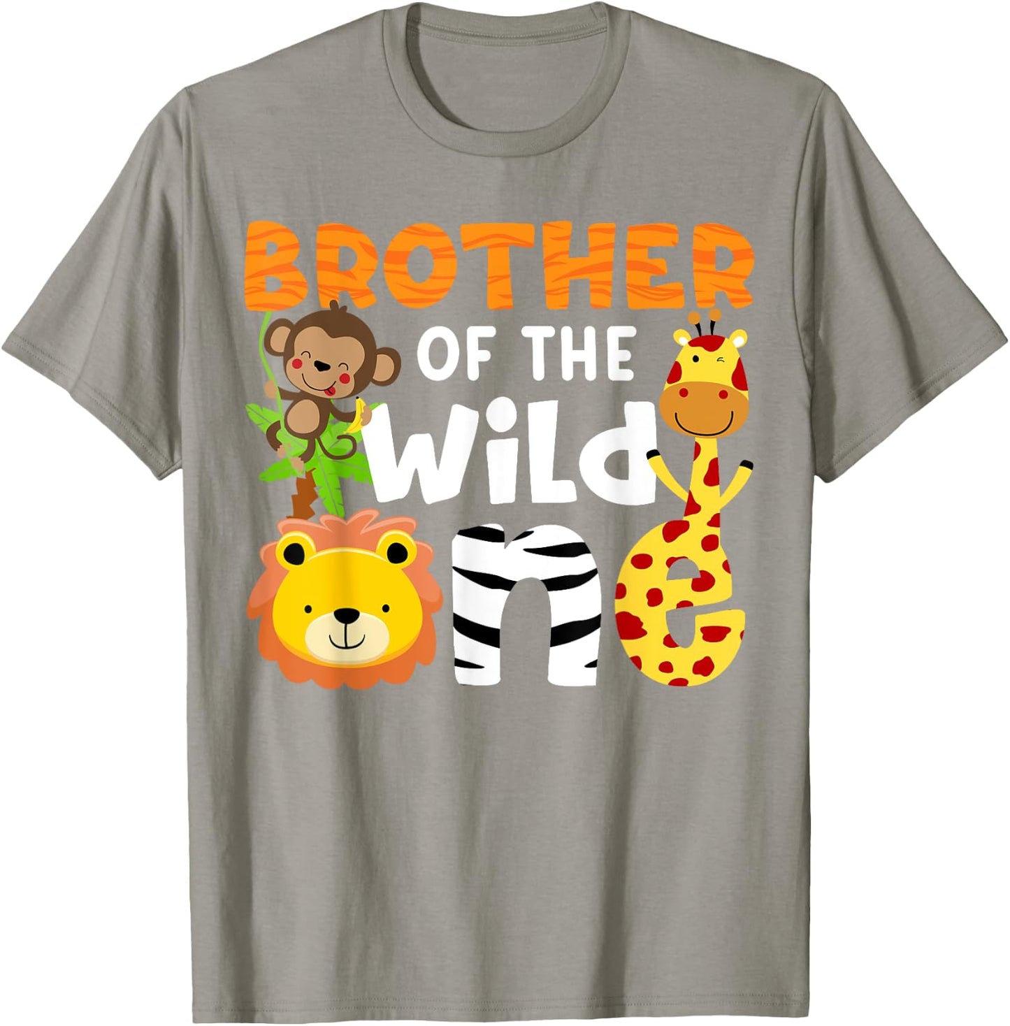 Brother of the Wild One Zoo Theme Bday Safari Jungle Animals T-Shirt - T-Shirt | Sand