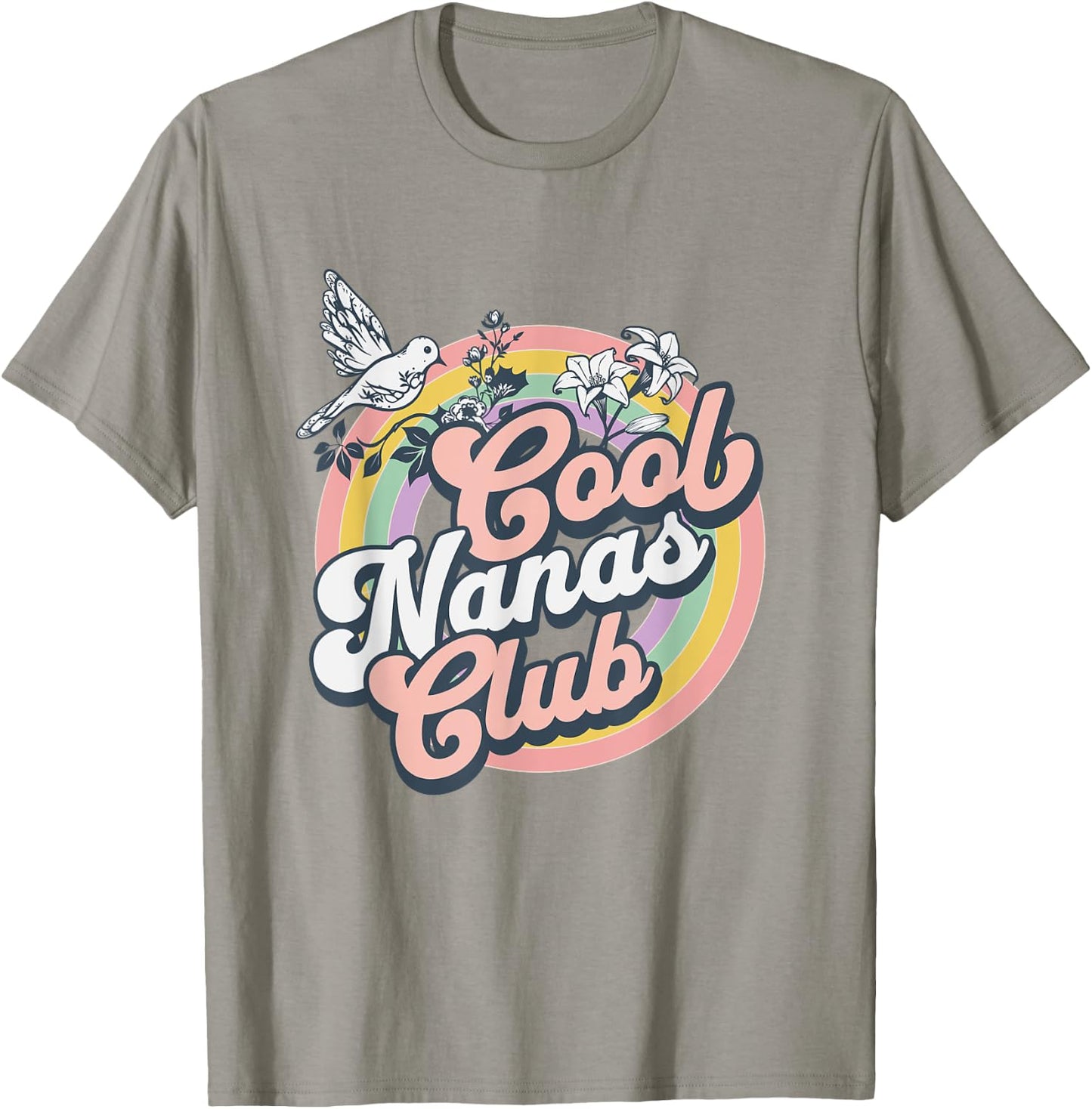 Cool Nanas Club Retro Groovy Flowers Design For Nanas T-Shirt - T-Shirt | Sand