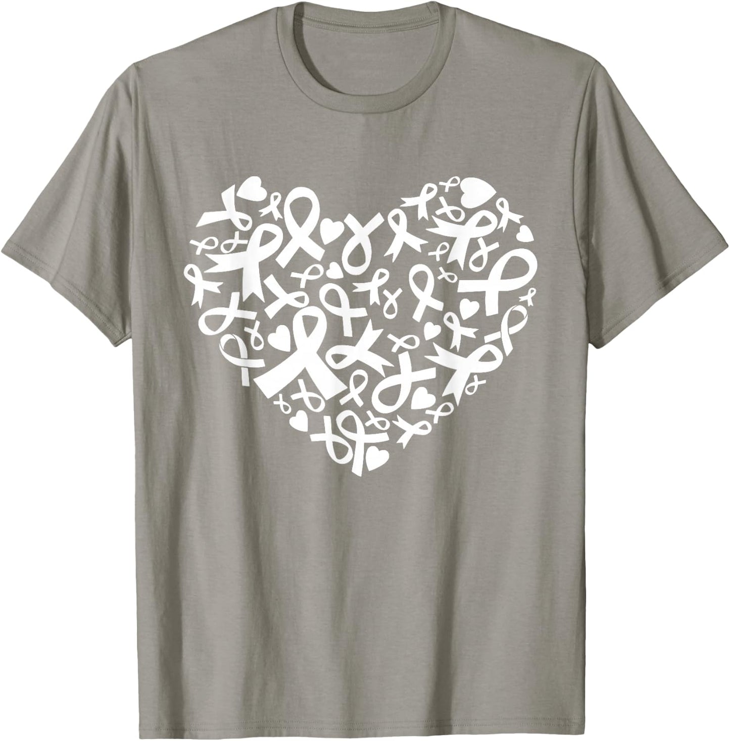 Heart Blue Ribbon T1D Type 1 Diabetes Awareness Month T-Shirt - T-Shirt | Sand