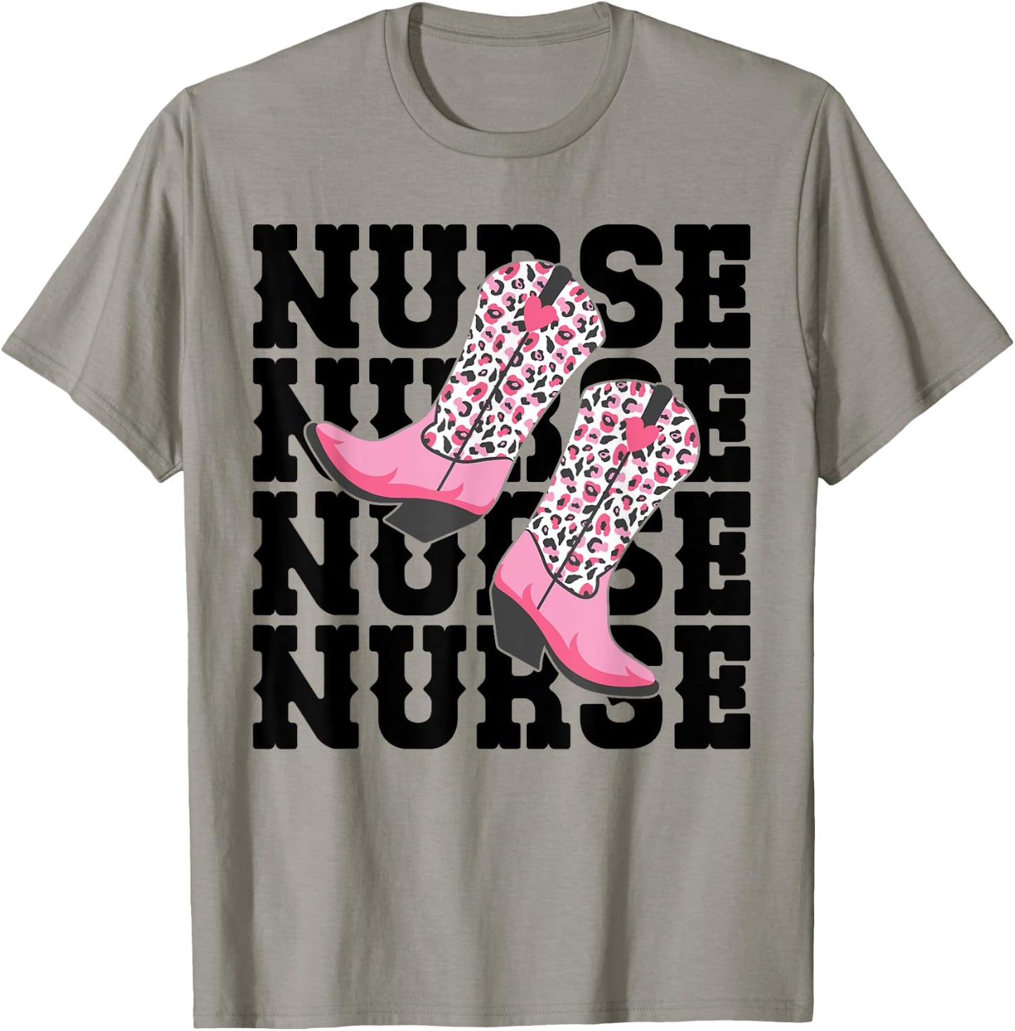 Funny Nurse Week Gifts Nurse Cowgirl Boots RN Nurse & LPN T-Shirt - T-Shirt | Sand