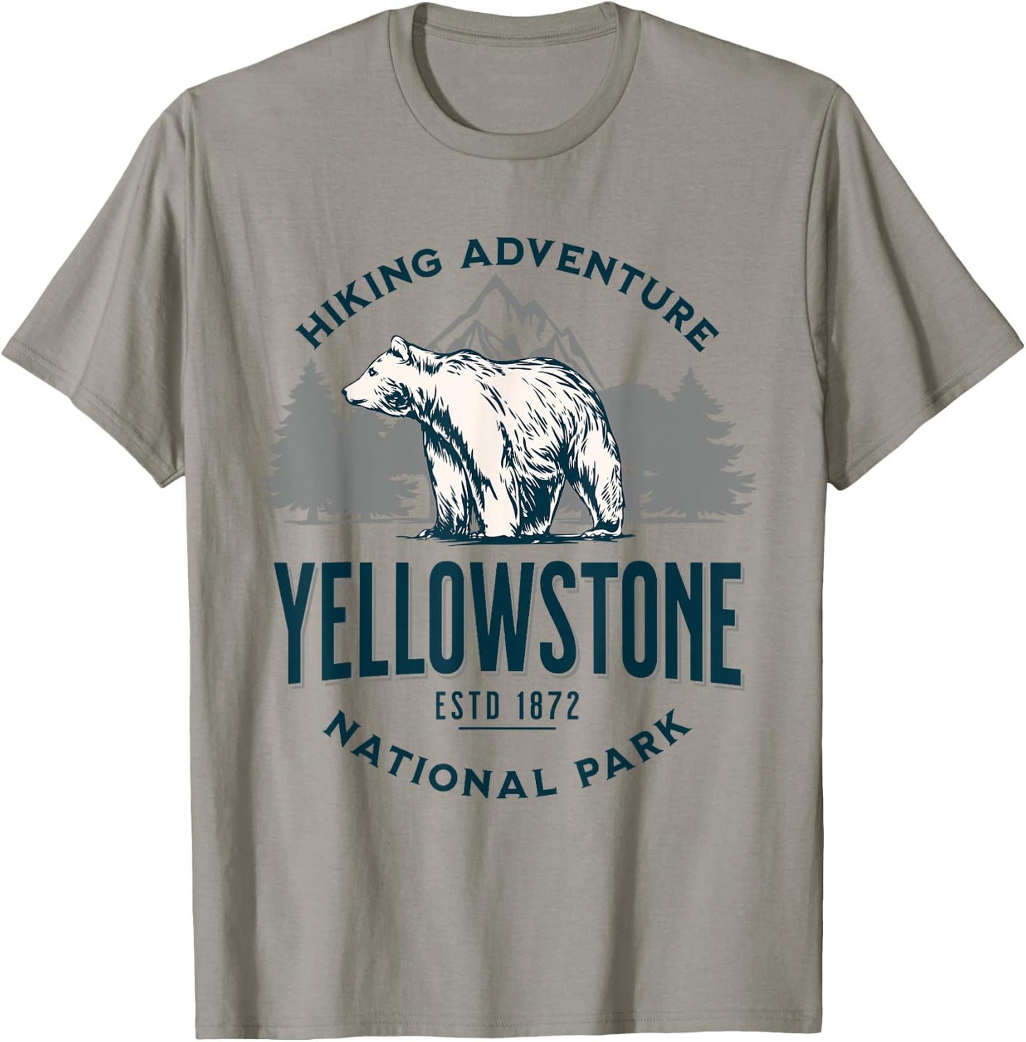 Yellowstone Wyoming Nature Mountains Bear Hike Outdoors T-Shirt - T-Shirt | Sand