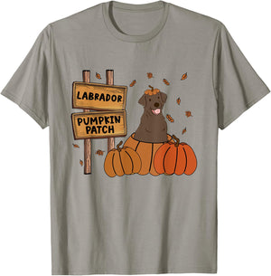 Labrador Pumpkin Patch Lab Lovers Thanksgiving Halloween T-Shirt - T-Shirt | Sand