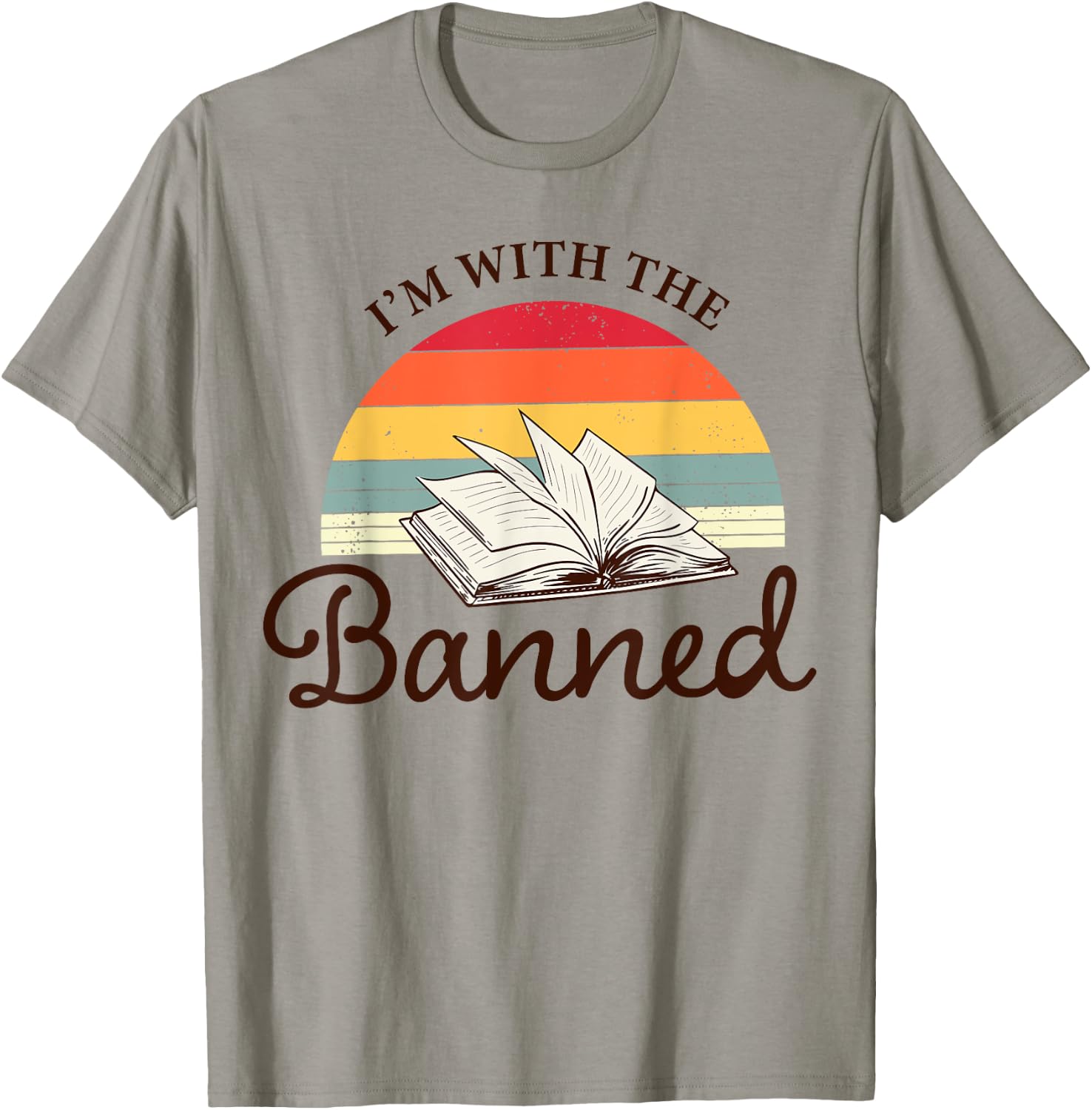 I'm With The Banned Books Week Librarian Retro Book Reader T-Shirt - T-Shirt | Sand