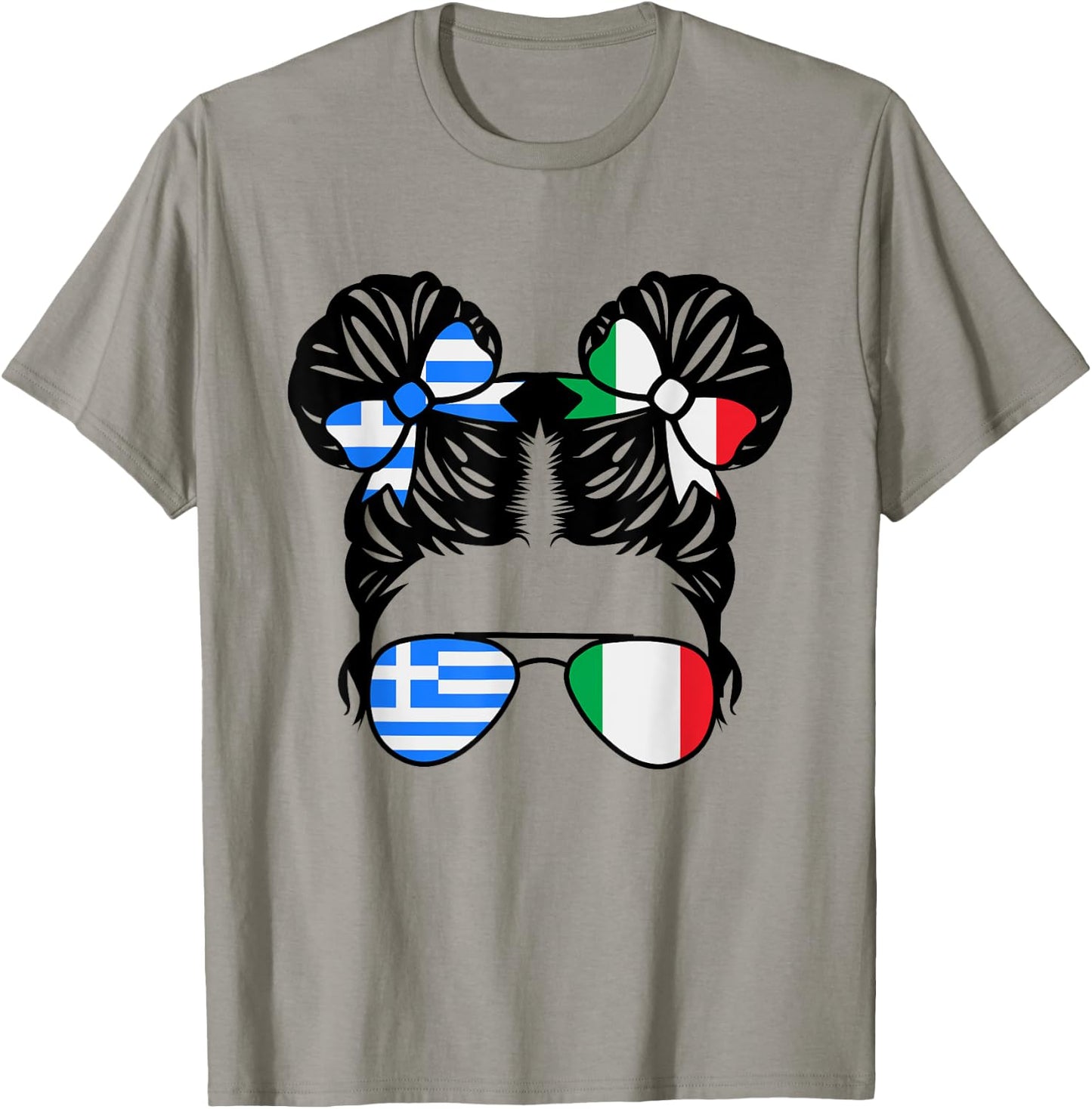 Half Greek Half Italian Girl Greece Kids Heritage T-Shirt - T-Shirt | Sand