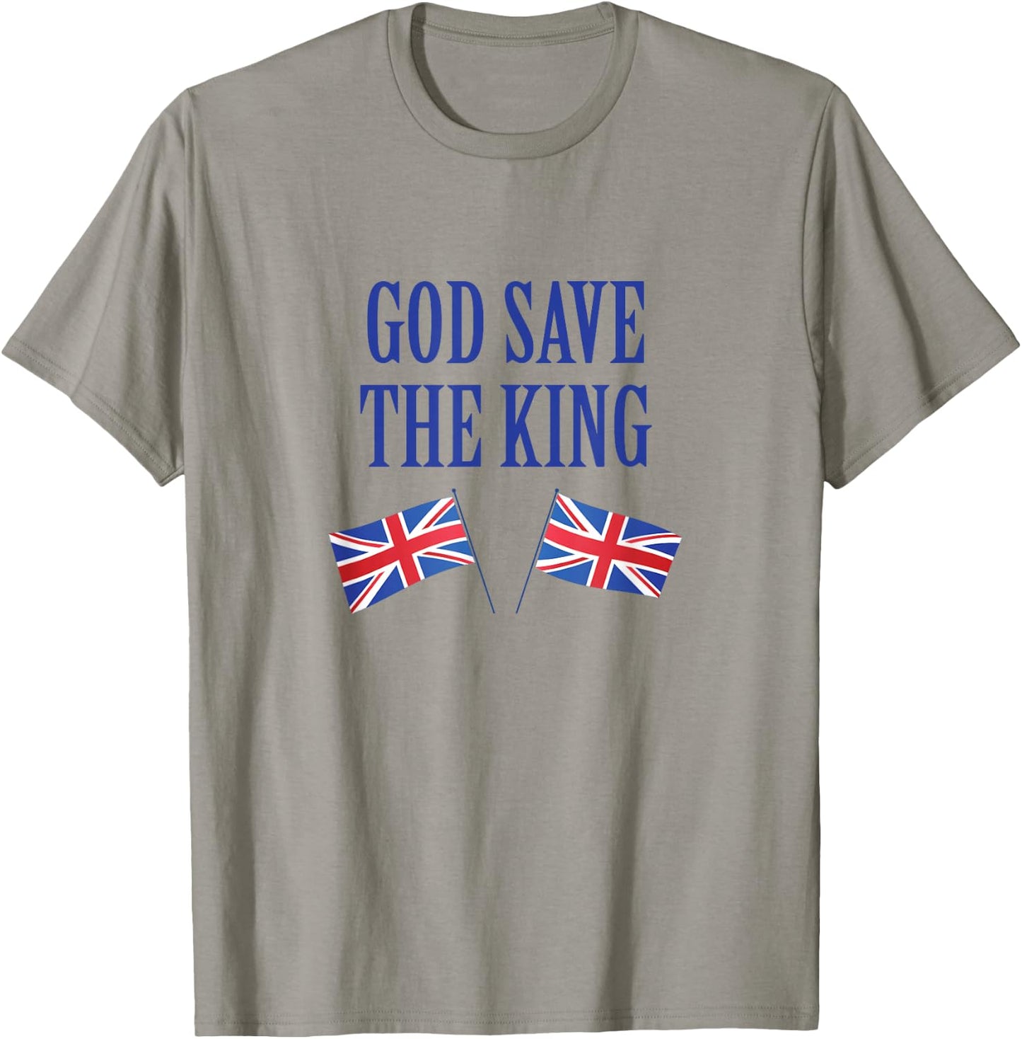 God Save The King with Union Jack flags, King Charles T-Shirt - T-Shirt | Sand