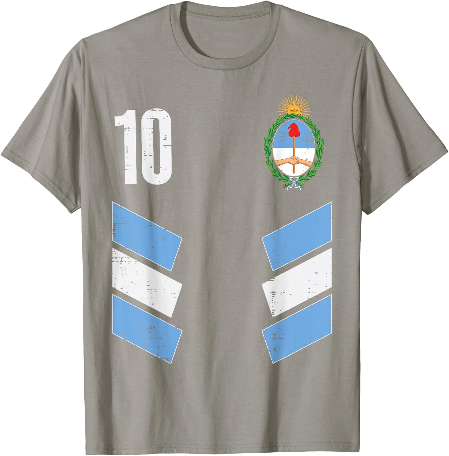 Argentina Number 10 Soccer Fan Men Women Kids Boys Girls T-Shirt - T-Shirt | Sand