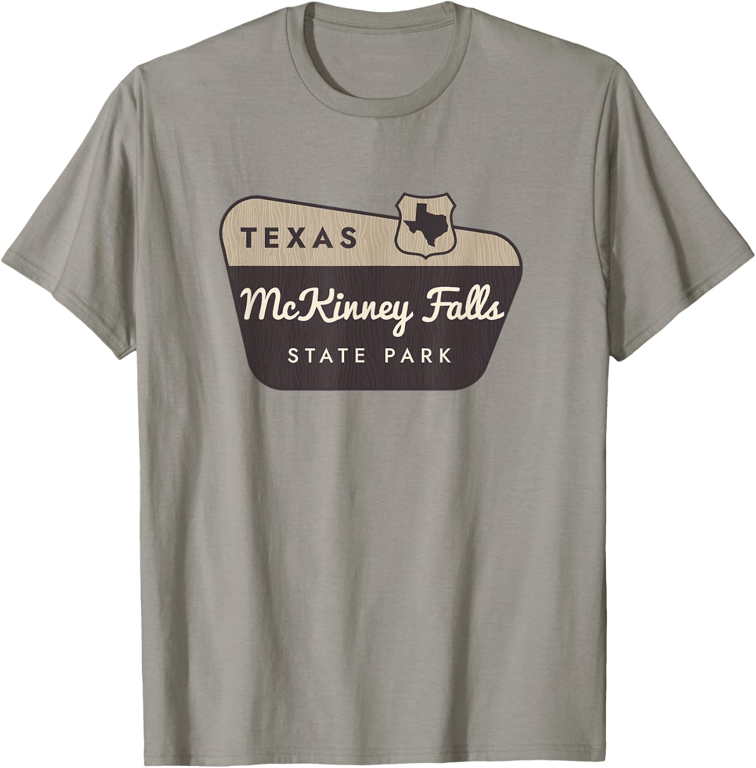 McKinney Falls State Park Texas TX Welcome Sign Vacation T-Shirt - T-Shirt | Sand