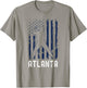 Atlanta American Flag Baseball Weathered T-Shirt - T-Shirt | Sand
