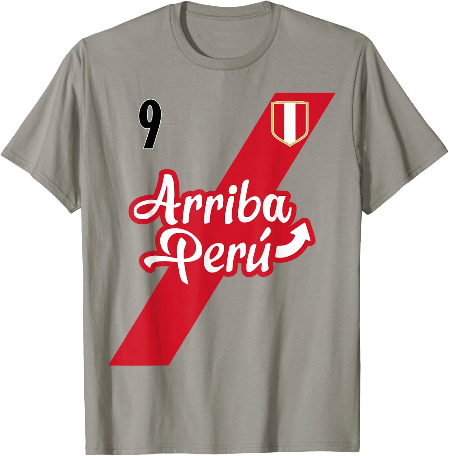 Retro Arriba Peru Soccer Jersey 9 Peruvian Futbol Gift T-Shirt - T-Shirt | Sand