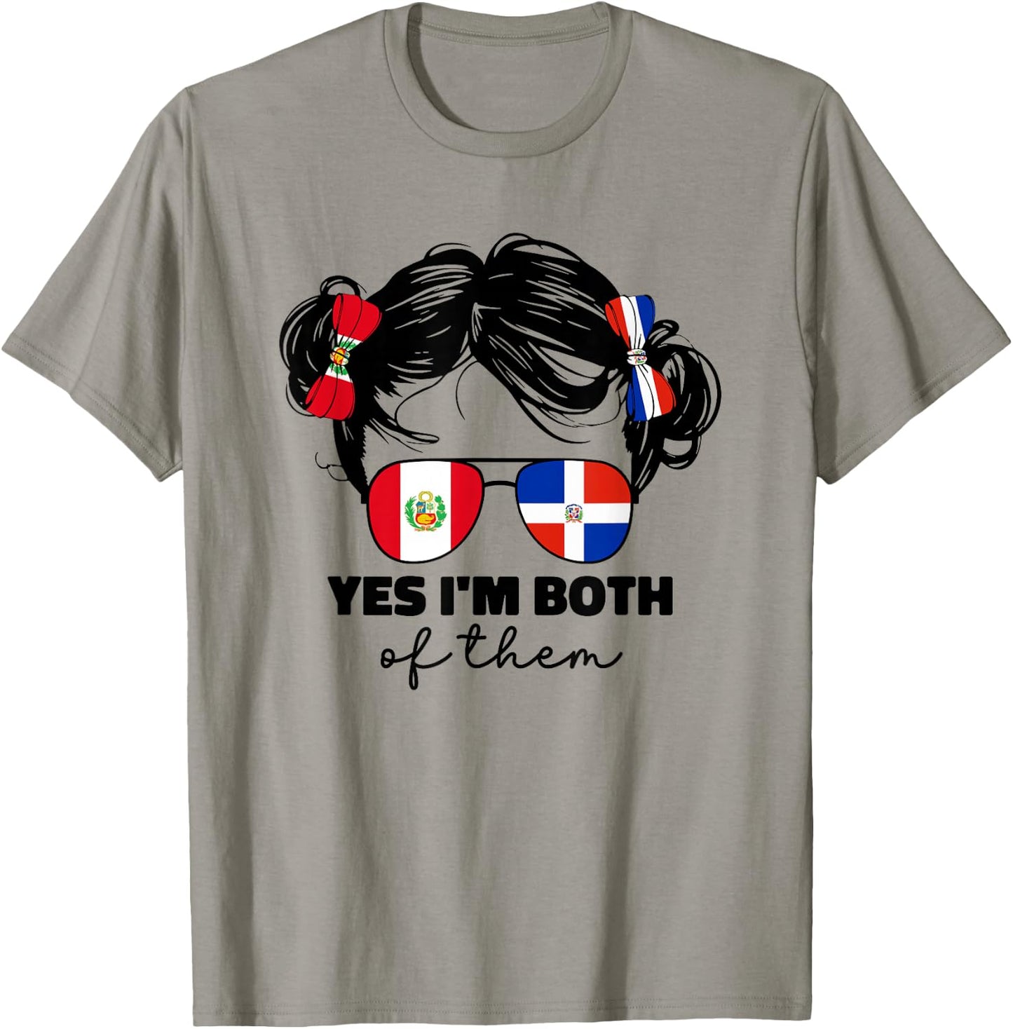 Half Dominican And Half Peruvian Peru Flag Kids Girl Mix T-Shirt - T-Shirt | Sand