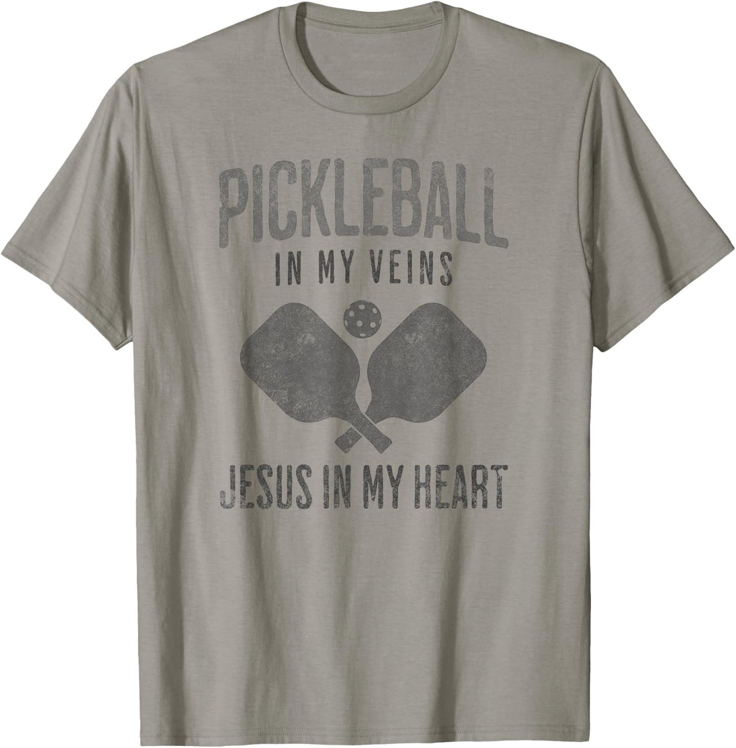 Pickleball In My Veins Jesus In My Heart Christian Player T-Shirt - T-Shirt | Sand