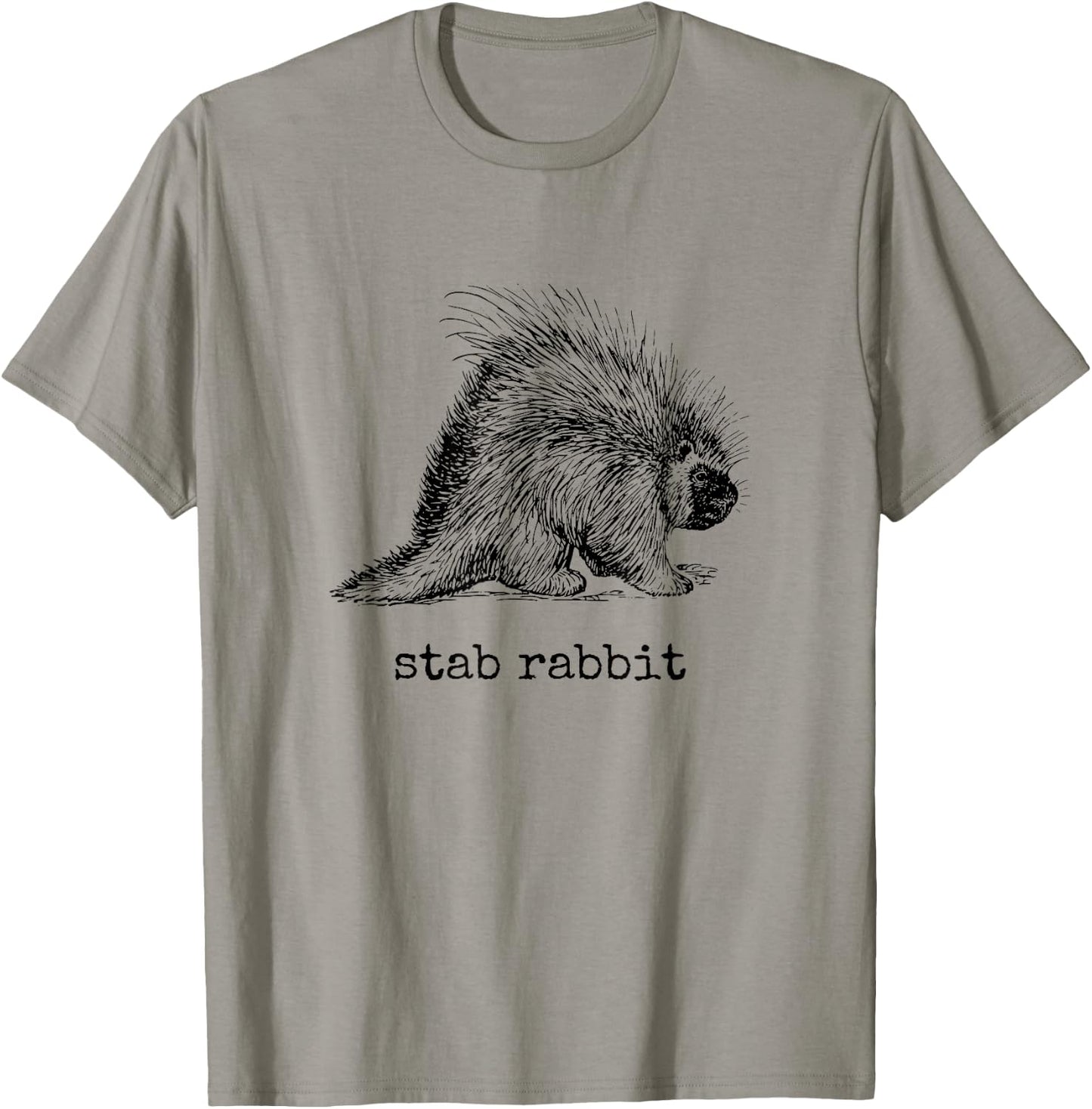 Stab Rabbit Funny Porcupine Wrong Animal Name Joke T-Shirt - T-Shirt | Sand
