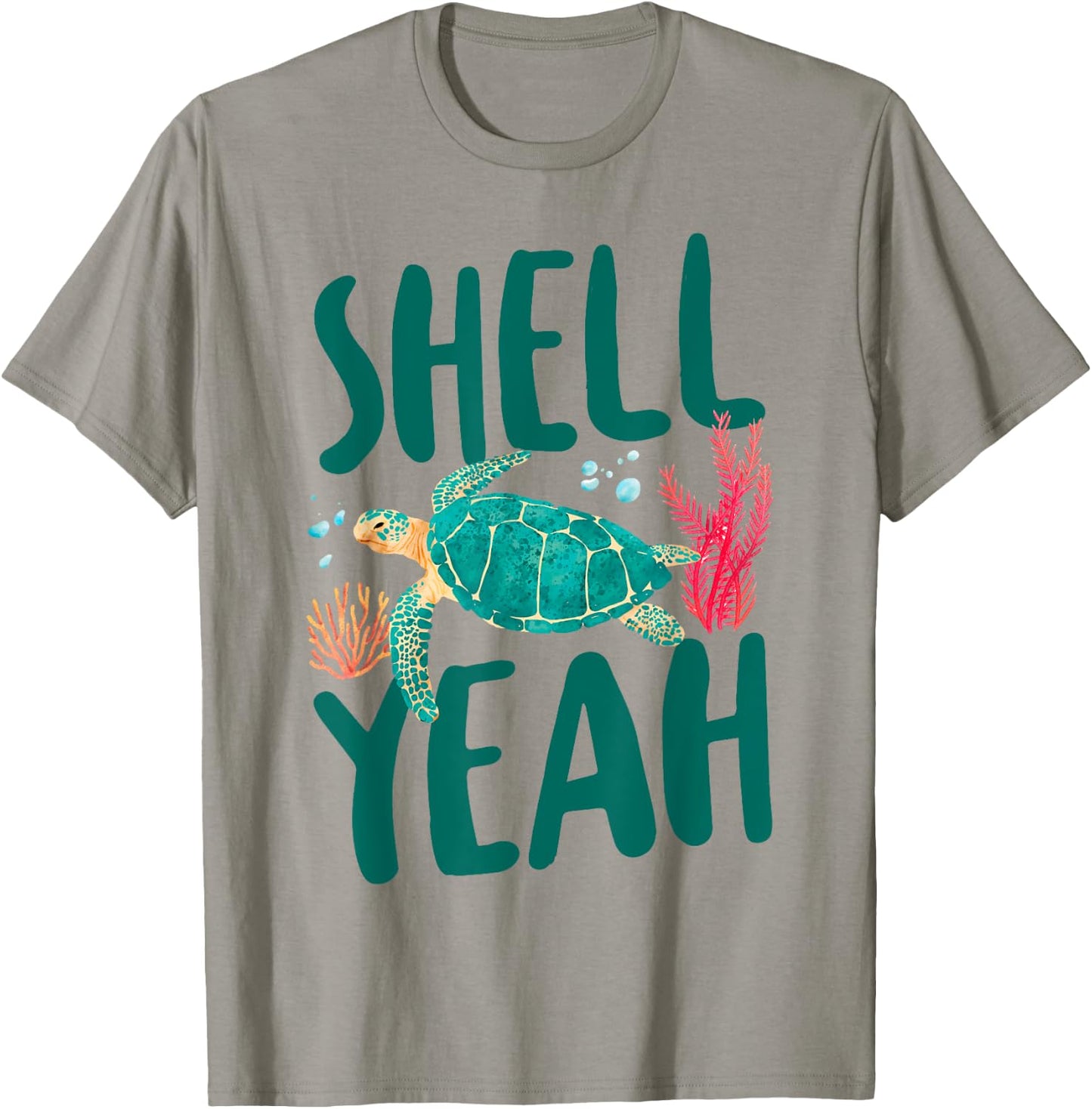 Sea Turtle Tortoise Pun Shell Yeah T-Shirt - T-Shirt | Sand