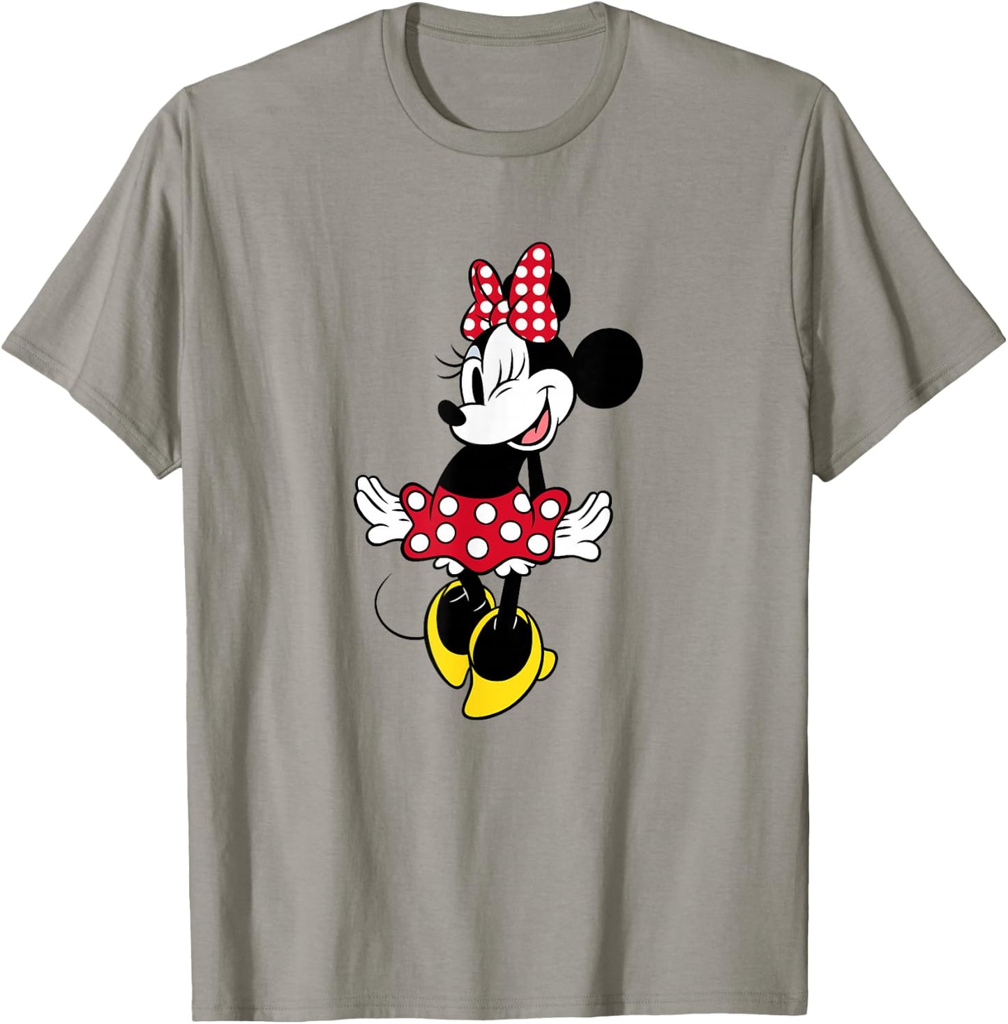 Disney Minnie Mouse Vintage Sweetie Red Polka Dot Wink Face T-Shirt - T-Shirt | Sand