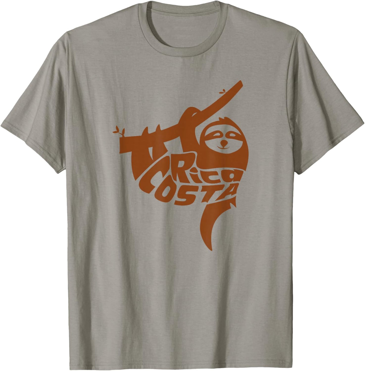 Costa Rica Sloth Word Art - Funny Animal T-Shirt - T-Shirt | Sand