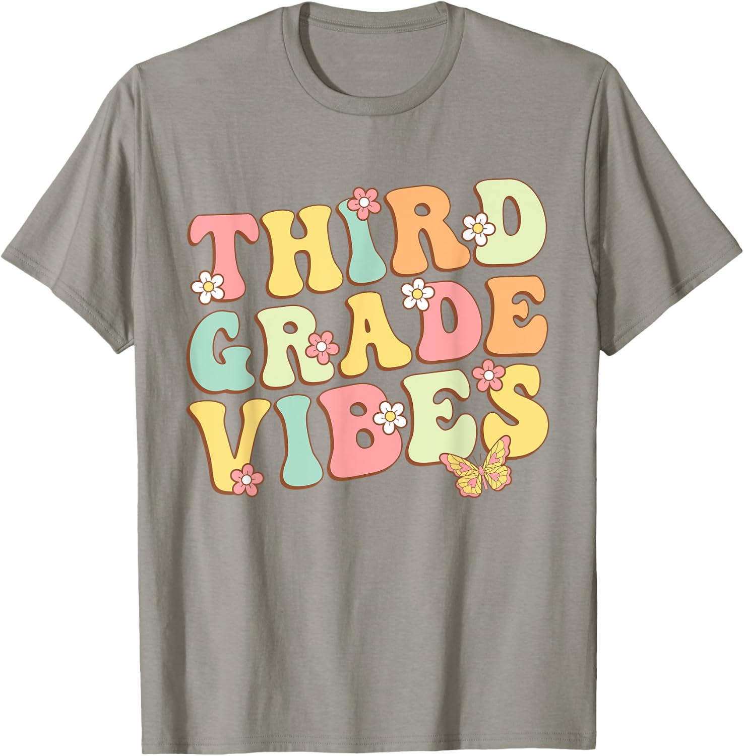 Third Grade Vibes Hello Team 3rd Grade Teacher Kids Retro T-Shirt - T-Shirt | Sand