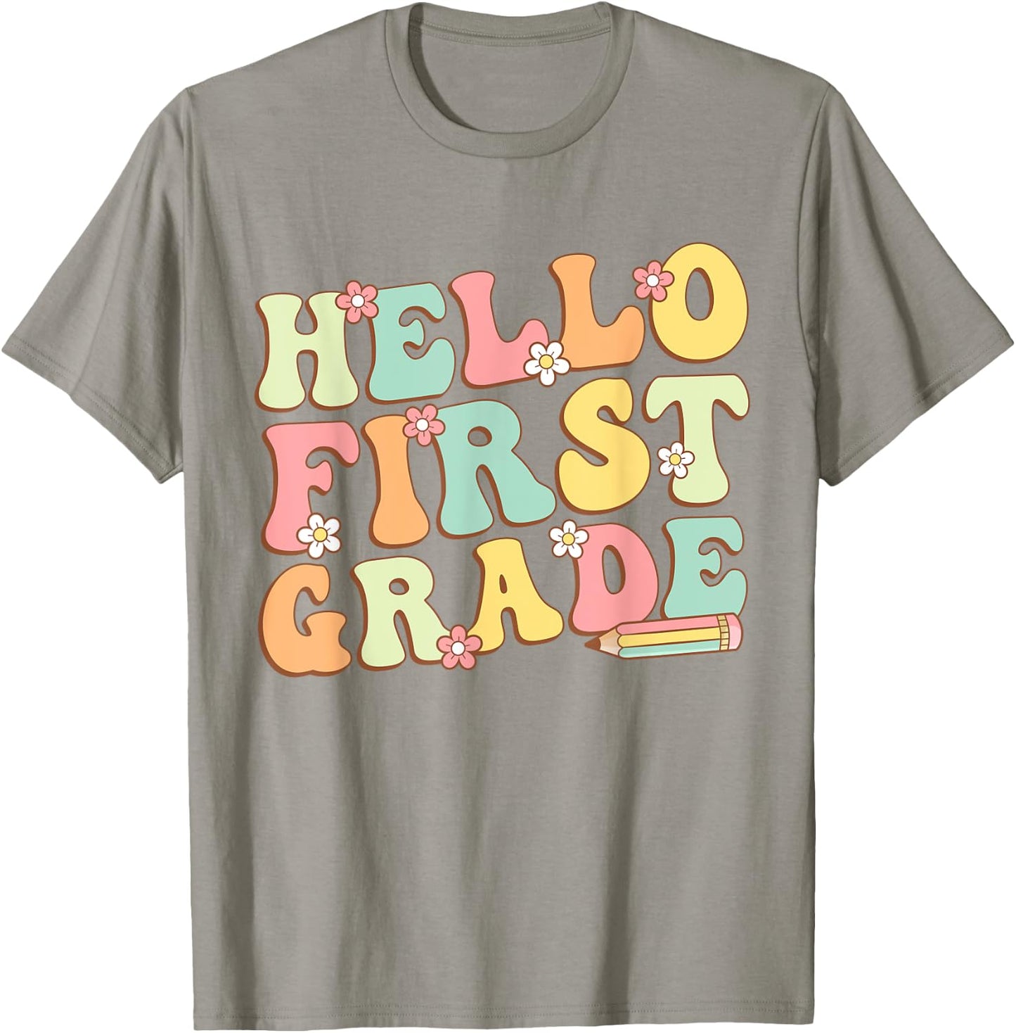 Hello First Grade Team 1st Grade Teacher Girl Back to School T-Shirt - T-Shirt | Sand