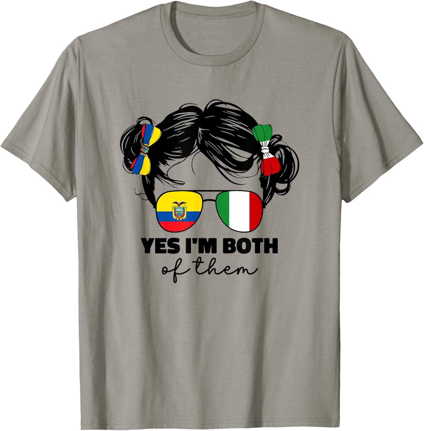 Half Italian And Ecuadorian Ecuador Italy Flag Kids Girl T-Shirt - T-Shirt | Sand