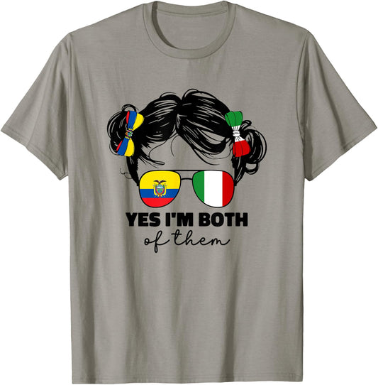 Half Italian And Ecuadorian Ecuador Italy Flag Kids Girl T-Shirt - T-Shirt | Sand