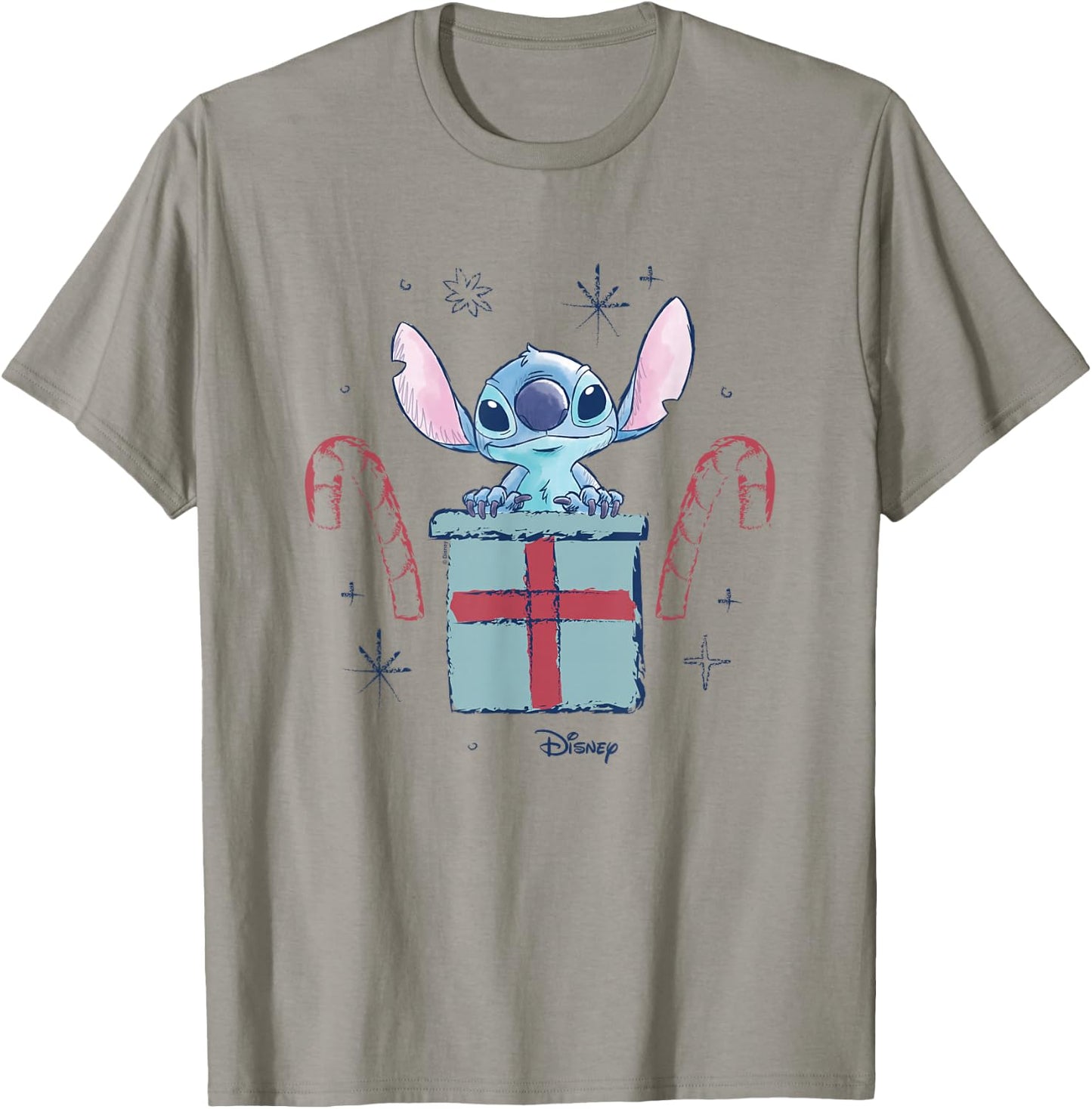 Lilo & Stitch - Christmas Stitch Candy Cane Gift T-Shirt - T-Shirt | Sand