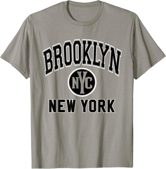 Brooklyn NYC New York Pink with Black Print T-Shirt - T-Shirt | Sand