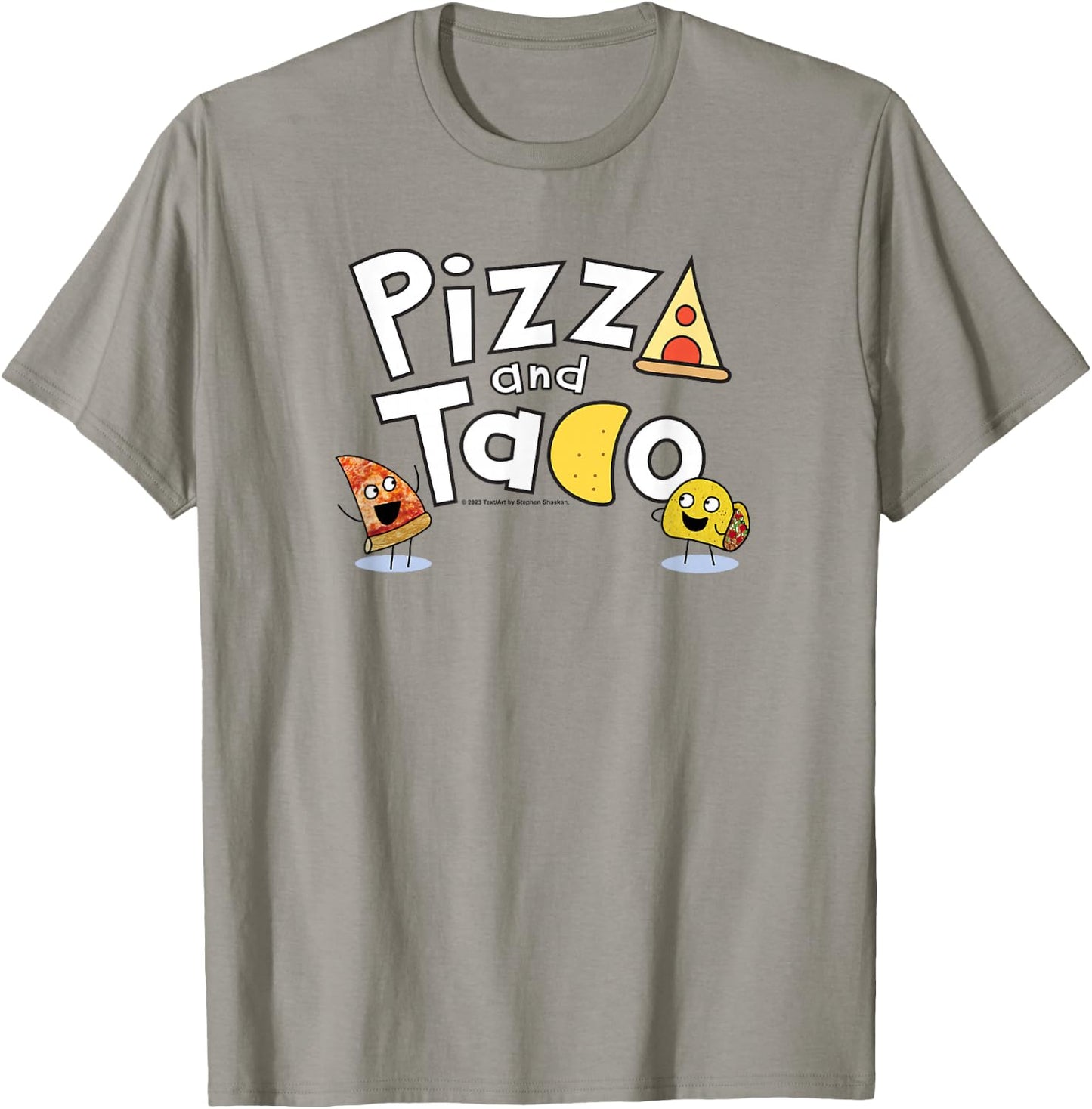 Pizza and Taco Logo T-Shirt - T-Shirt | Sand