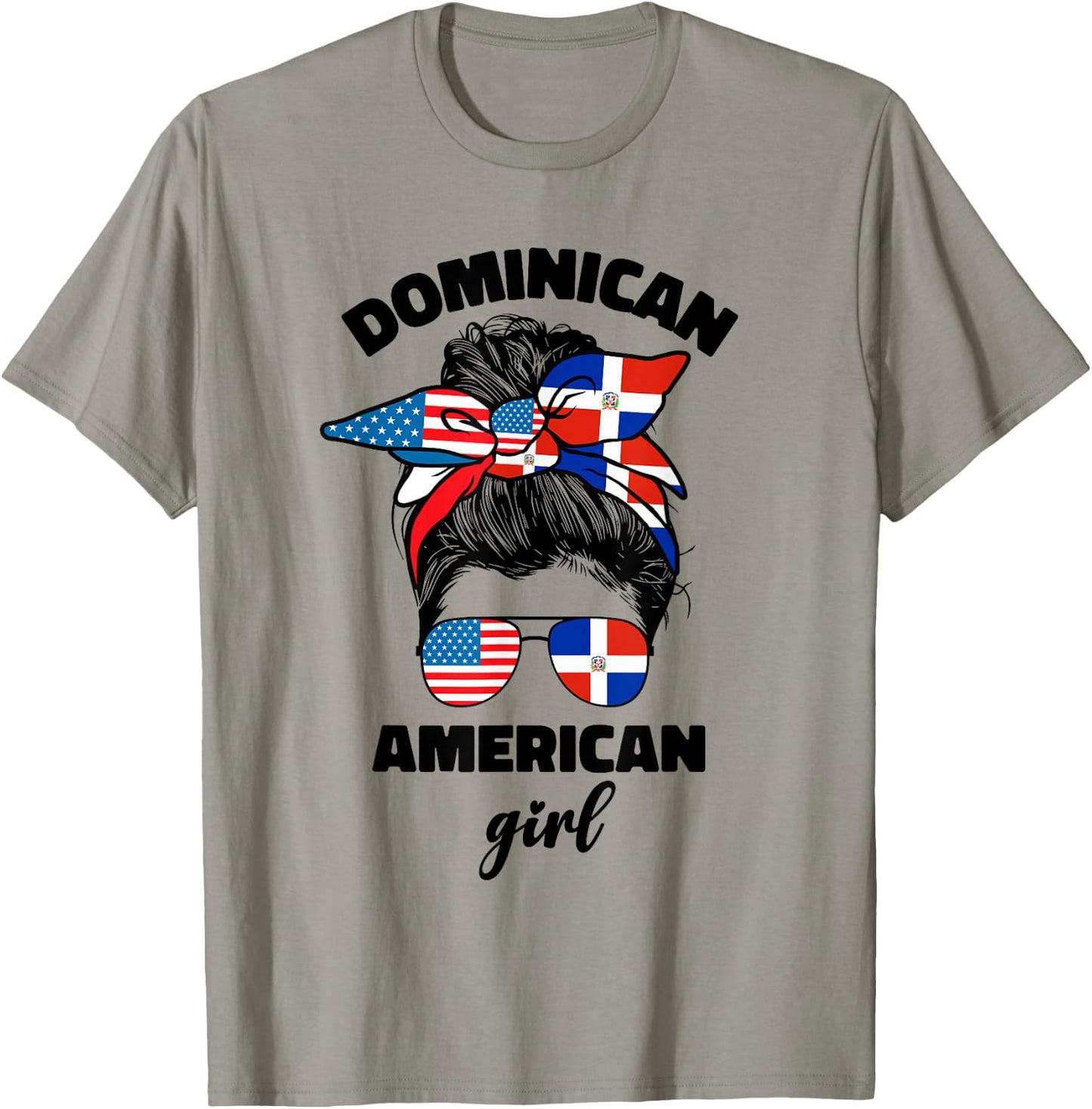 Half Dominican American Dominicana Republic Flag Girl Women T-Shirt - T-Shirt | Sand