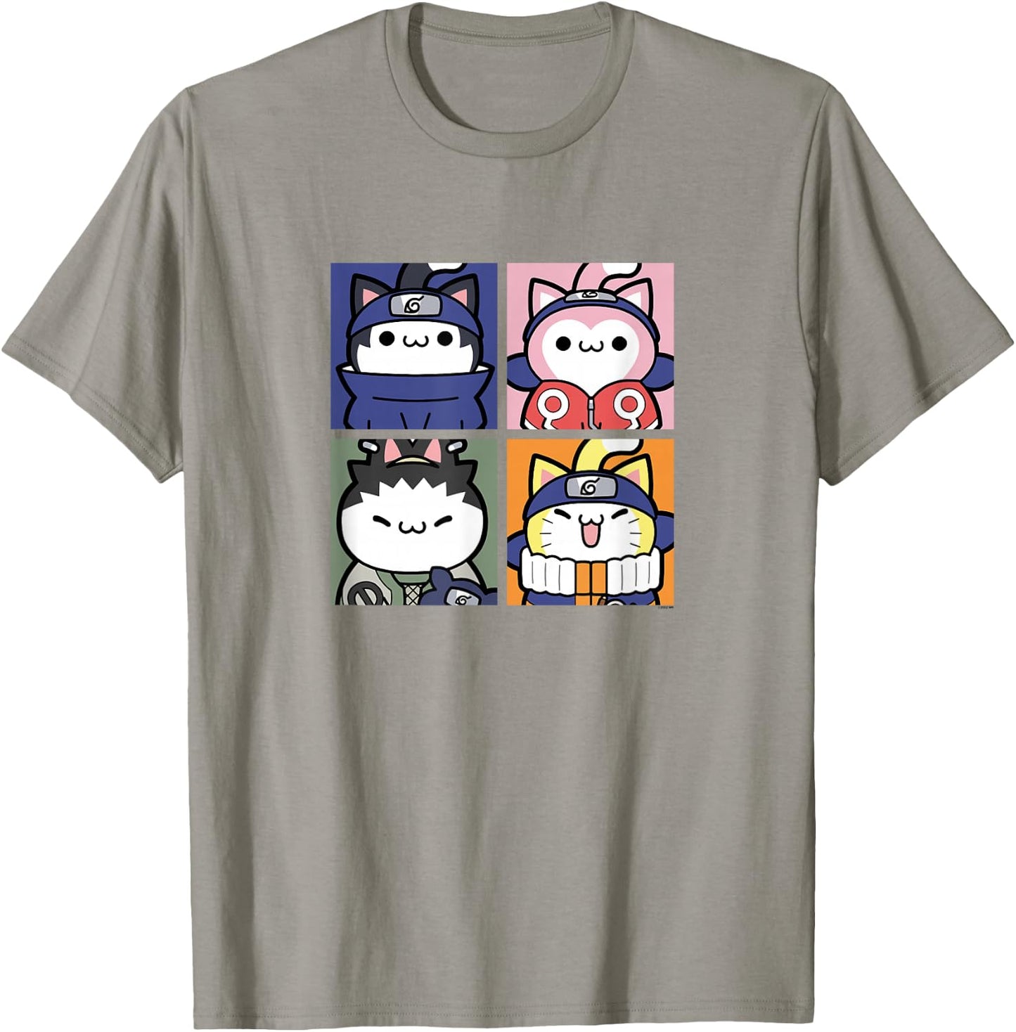 Nyaruto Sasuke Sakura Shikamaru Naruto Cats Group Shot Panel T-Shirt - T-Shirt | Sand